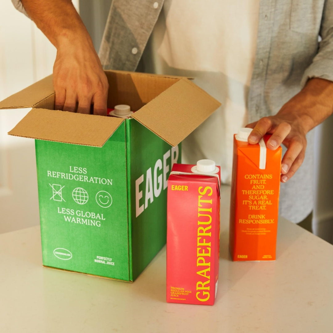 Eager - Pink Grapefruit Juice 100% Squeezed, Refreshing Fruit Drink, Not from Concentrate