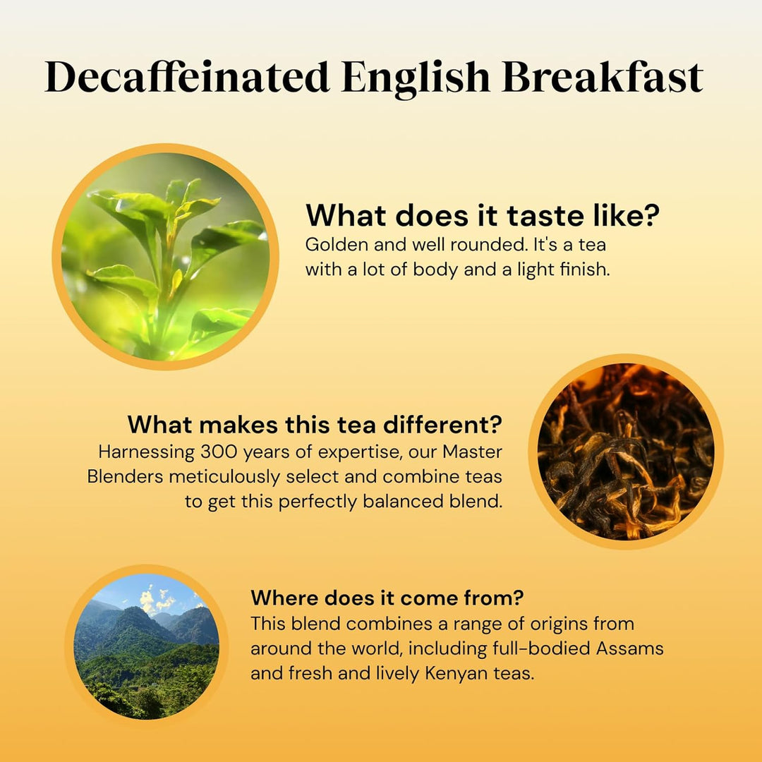 Twinings Decaf English Breakfast Tea | 40 Tea Bags | Golden & Full-Bodied
