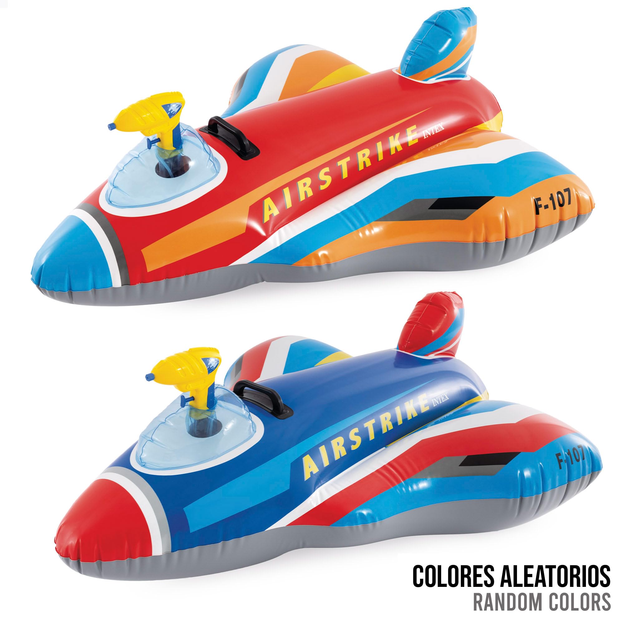 Intex Jet Fighter Ride-On Pool Float with Water Gun | Inflated 112 x 91 x 41cm | Ages 3+ 2