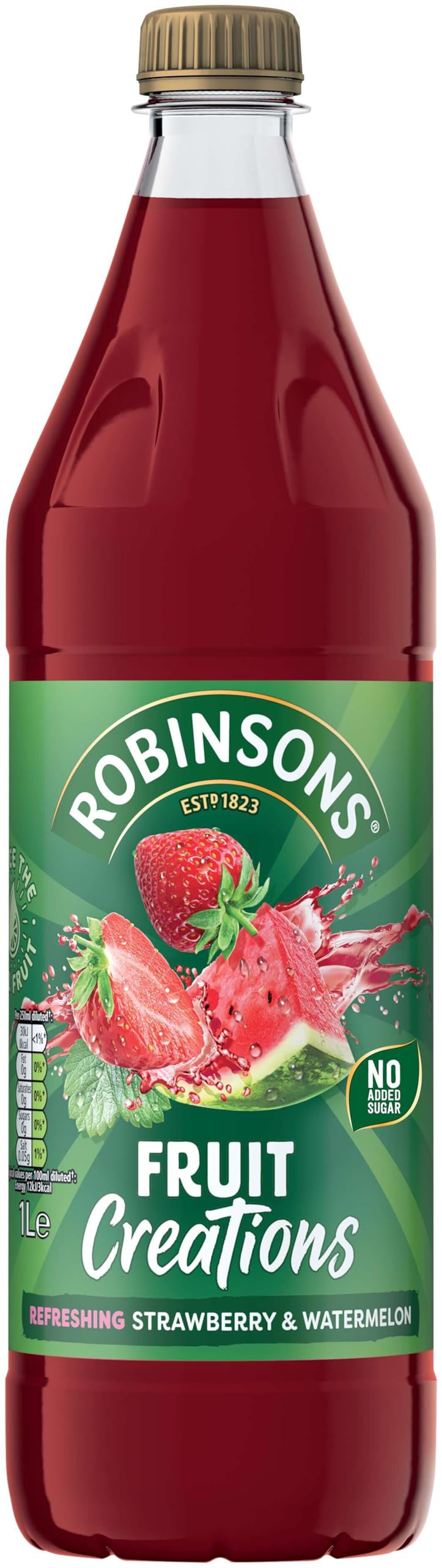 Robinsons Fruit Creations Strawberry & Watermelon Squash Concentrate | 1L Bottle | Makes 20 Servings