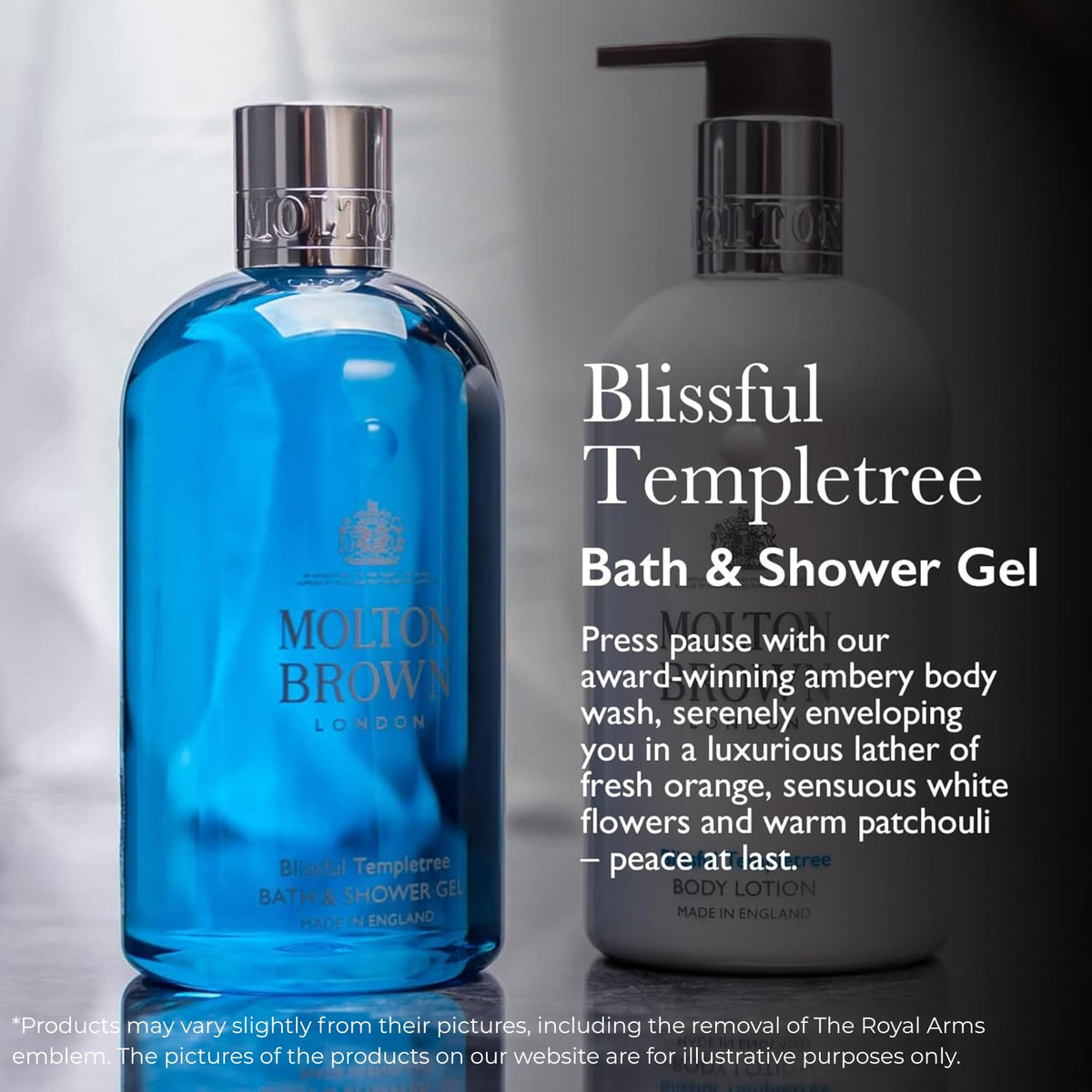 Molton Brown Blissful Templetree Bath & Shower Gel - Ambery Floral Scent, 300 ml