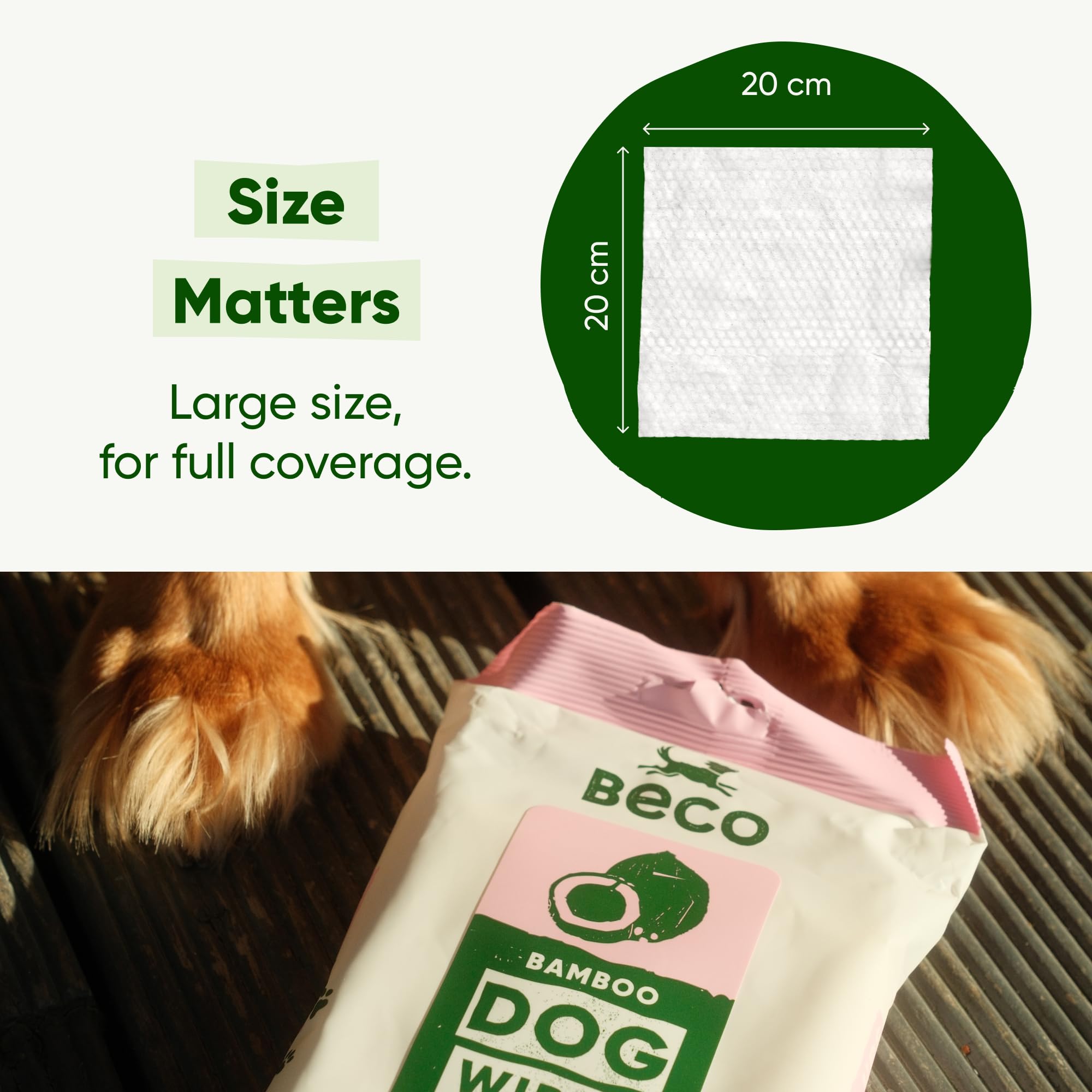 Beco Dog Wipes - Coconut Scented, Hypoallergenic, 6 Travel Packs of 20 Wipes 6