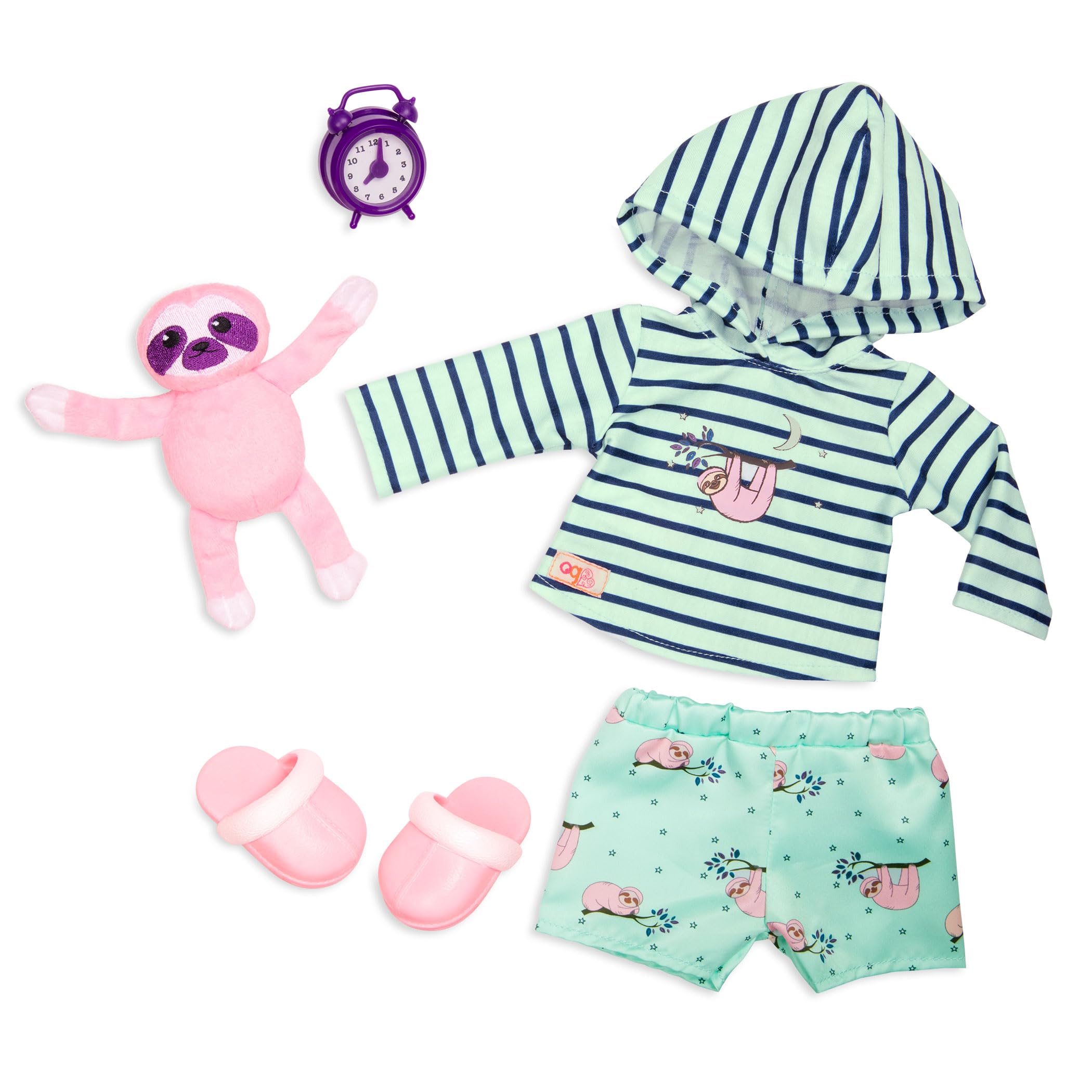 Our Generation Sleepy Sloth Outfit - Pajama Set with Plush for 46 cm Dolls 10