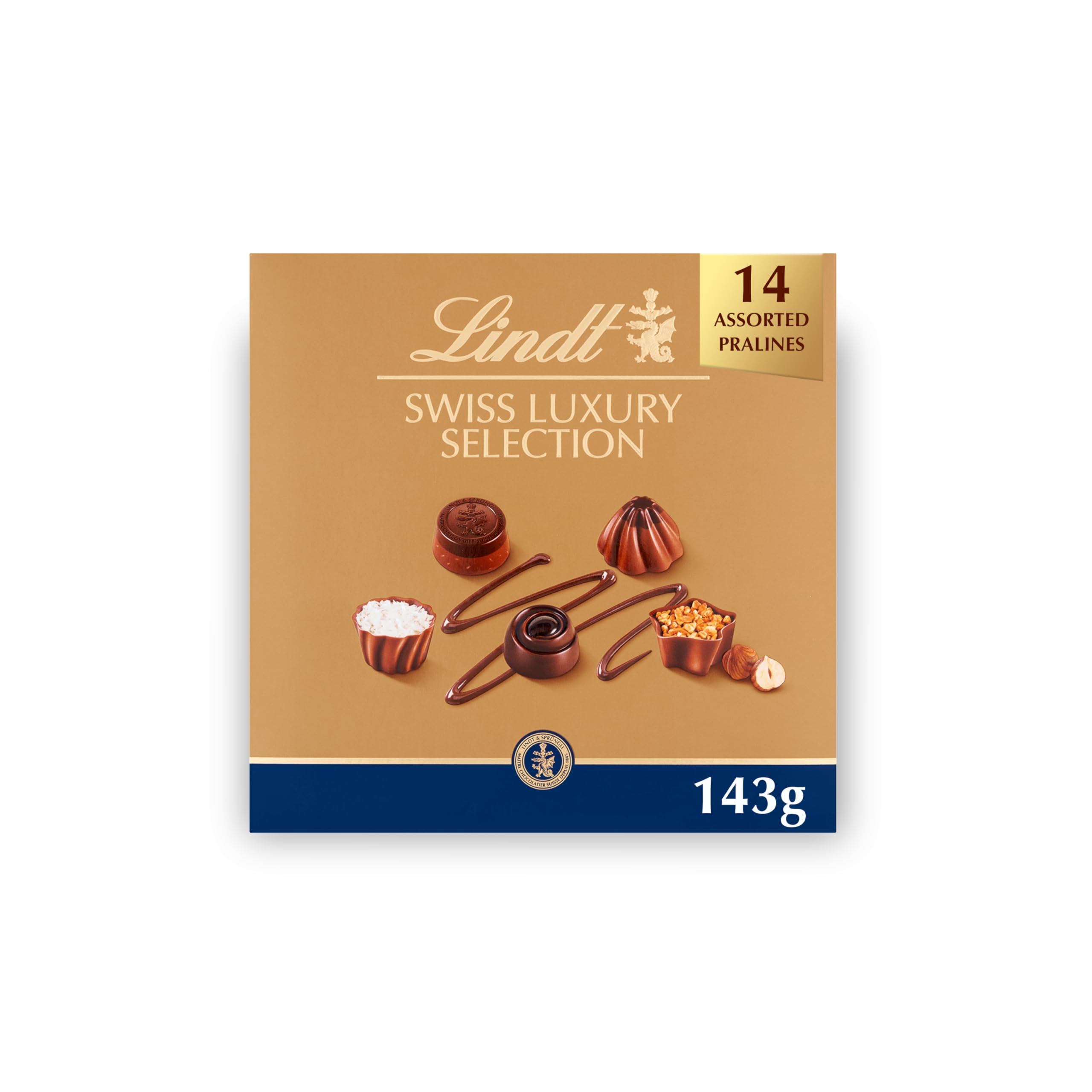 Lindt Swiss Luxury Selection - 14 Assorted Pralines | 143g Gift Box