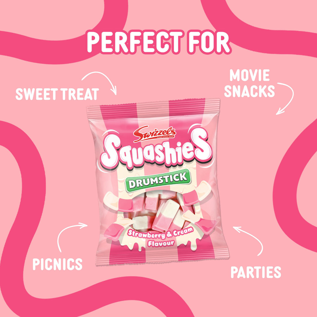 Swizzels Squashies Strawberry & Cream Flavour Sweets, 120g Bag