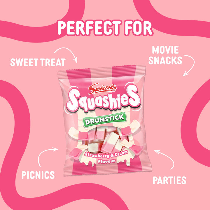 Swizzels Squashies Strawberry & Cream Flavour Sweets, 120g Bag