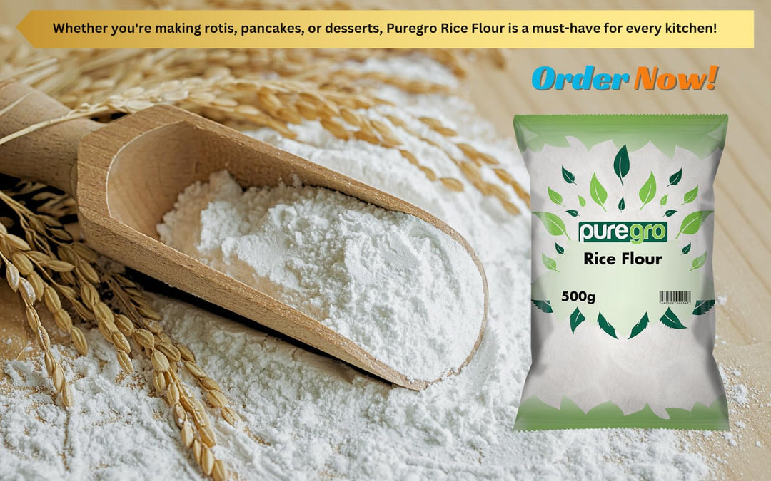 Puregro - Rice Flour 500g | 100% Pure, Finely Milled | Baking & Cooking Essential