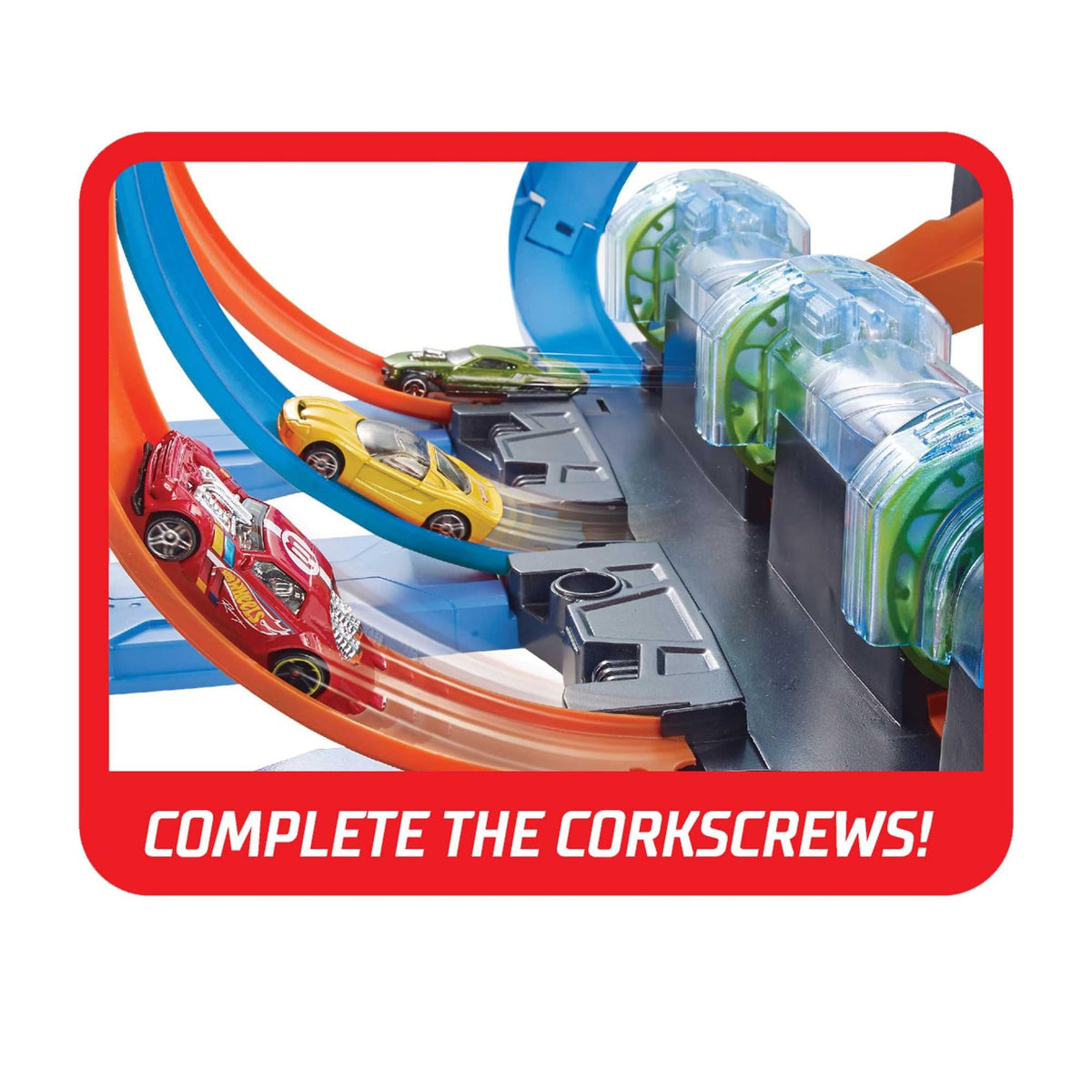Hot Wheels Corkscrew Crash Track Set - 3 Loops, 3 Boosters, Ages 5+