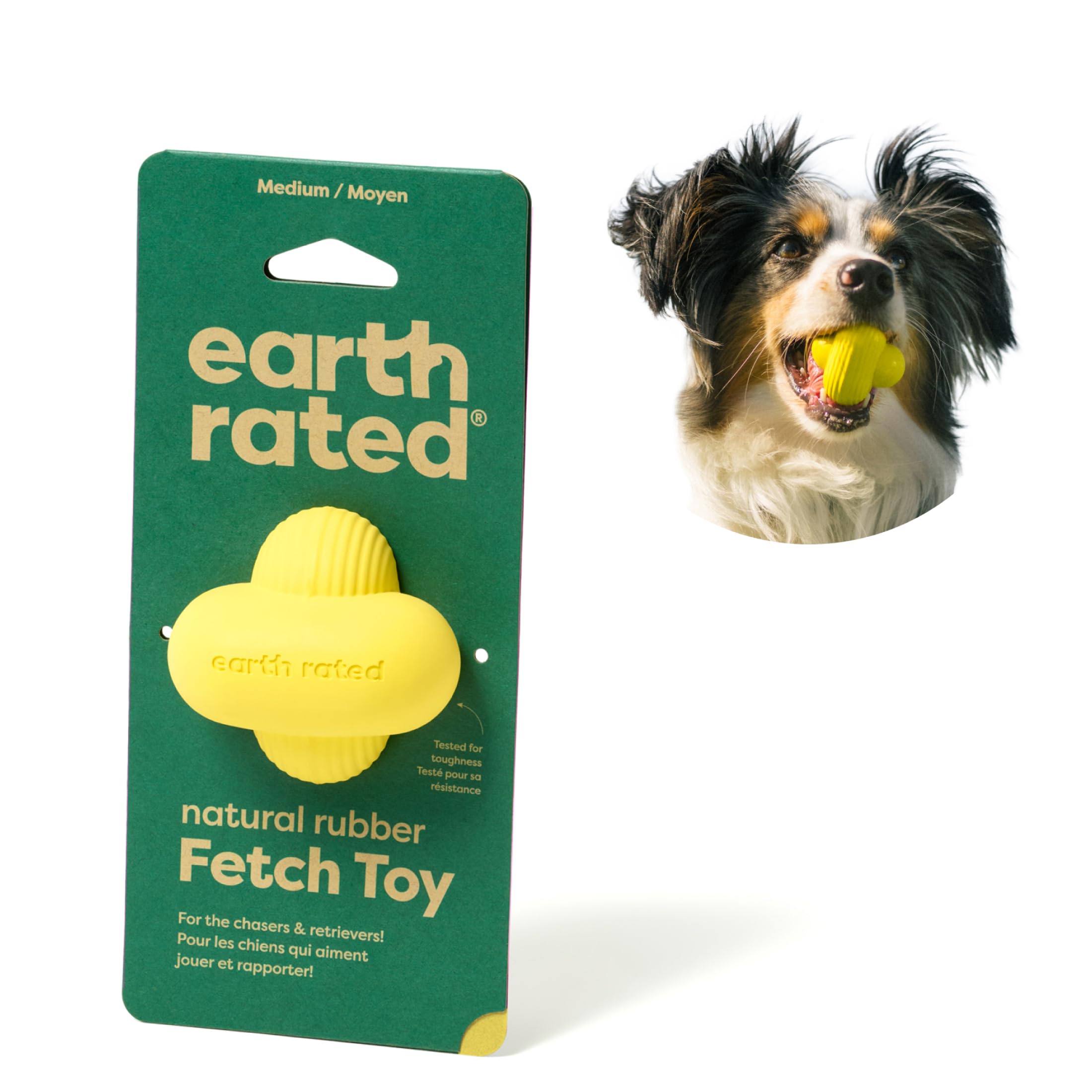 Earth Rated Dog Ball - Interactive Fetch Toy with Unpredictable Bounce | Natural Rubber | Medium Size 1