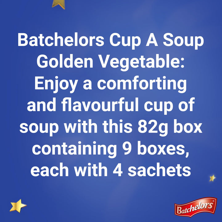 Batchelors Cup a Soup Golden Vegetable Instant Soup Sachets, 82g Box (Pack of 9)