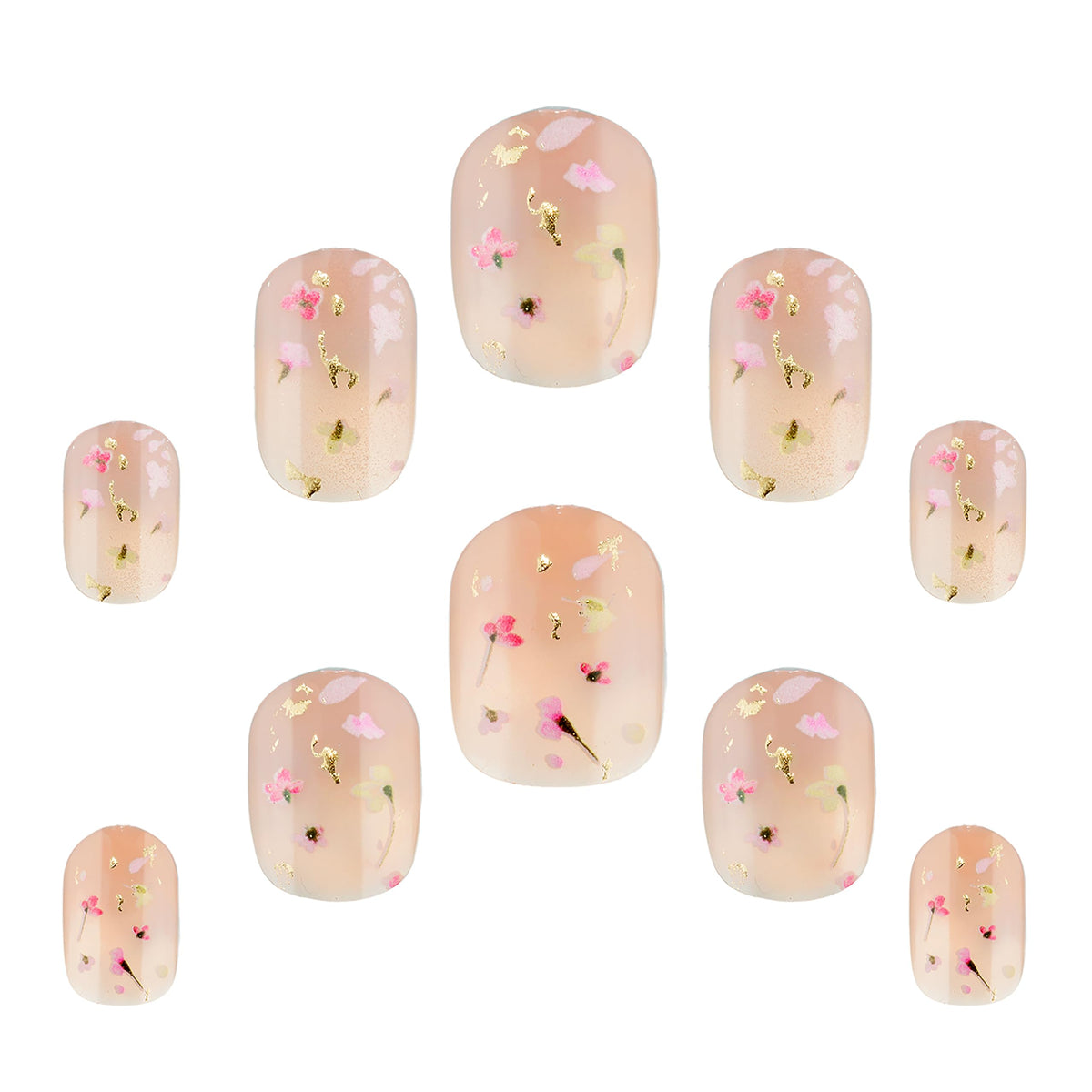 Elegant Touch Forever Flowers Short Squoval Nail Tips - Pink Gel Finish