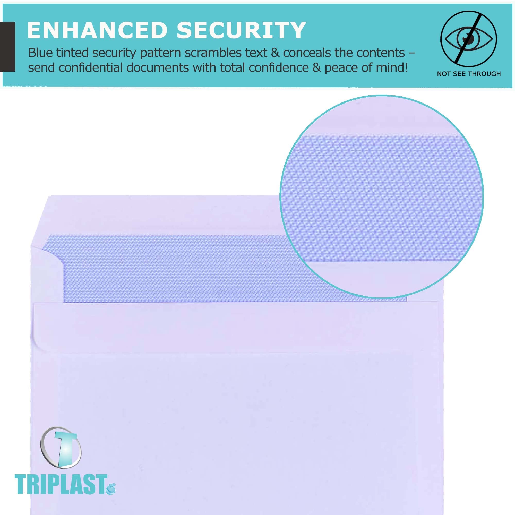 Triplast 20 Pack C6 White Self Seal Security Envelopes | 114x162mm | 90 gsm 3