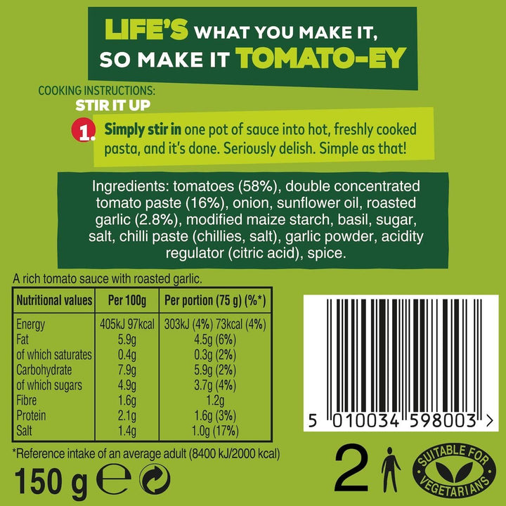 Dolmio Stir In Slow Roasted Garlic and Tomato Pasta Sauce 7 x 150g