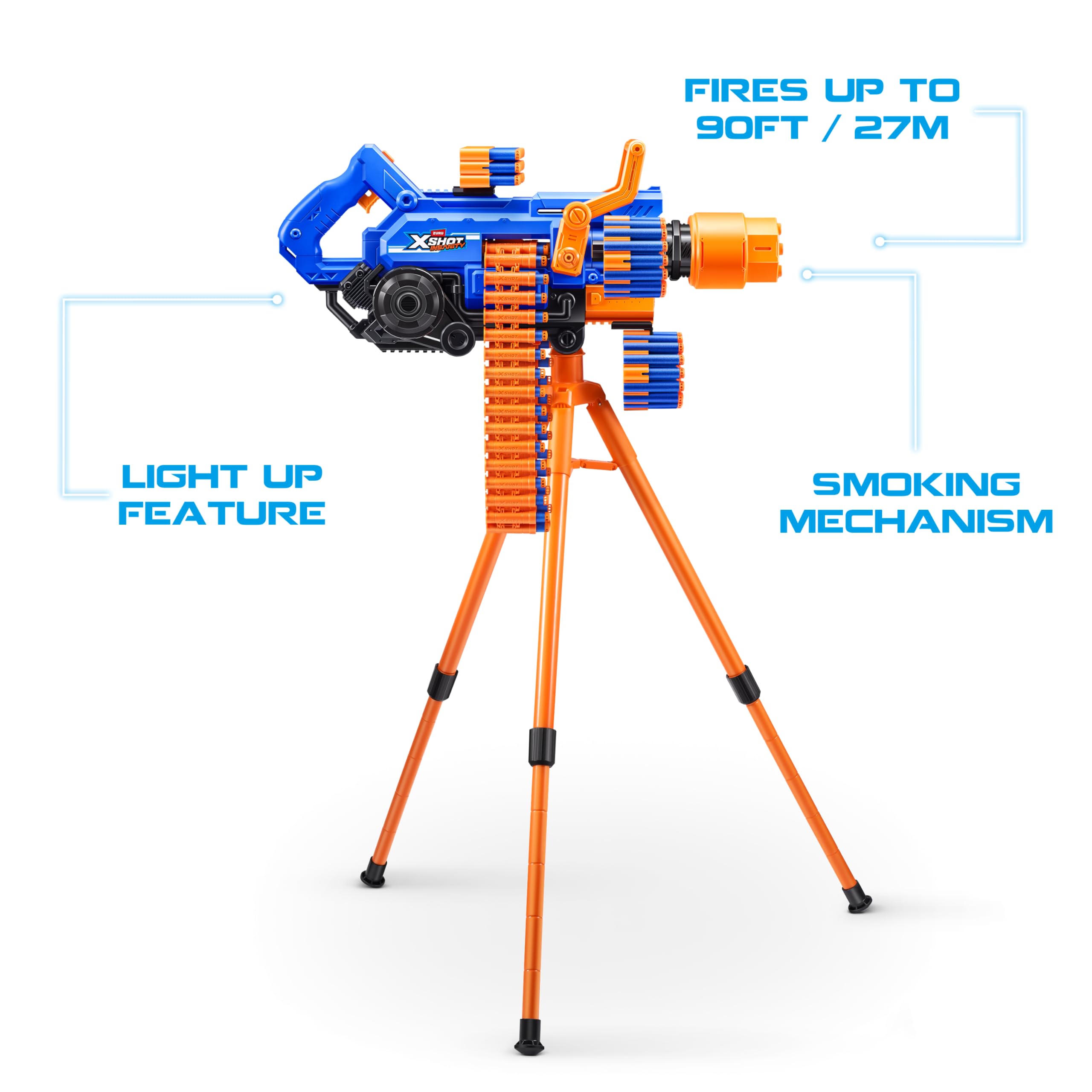 XSHOT Insanity Smoking Barrel Blaster Gun - 72 Air Pocket Darts, 90ft Range, Modular Design 2