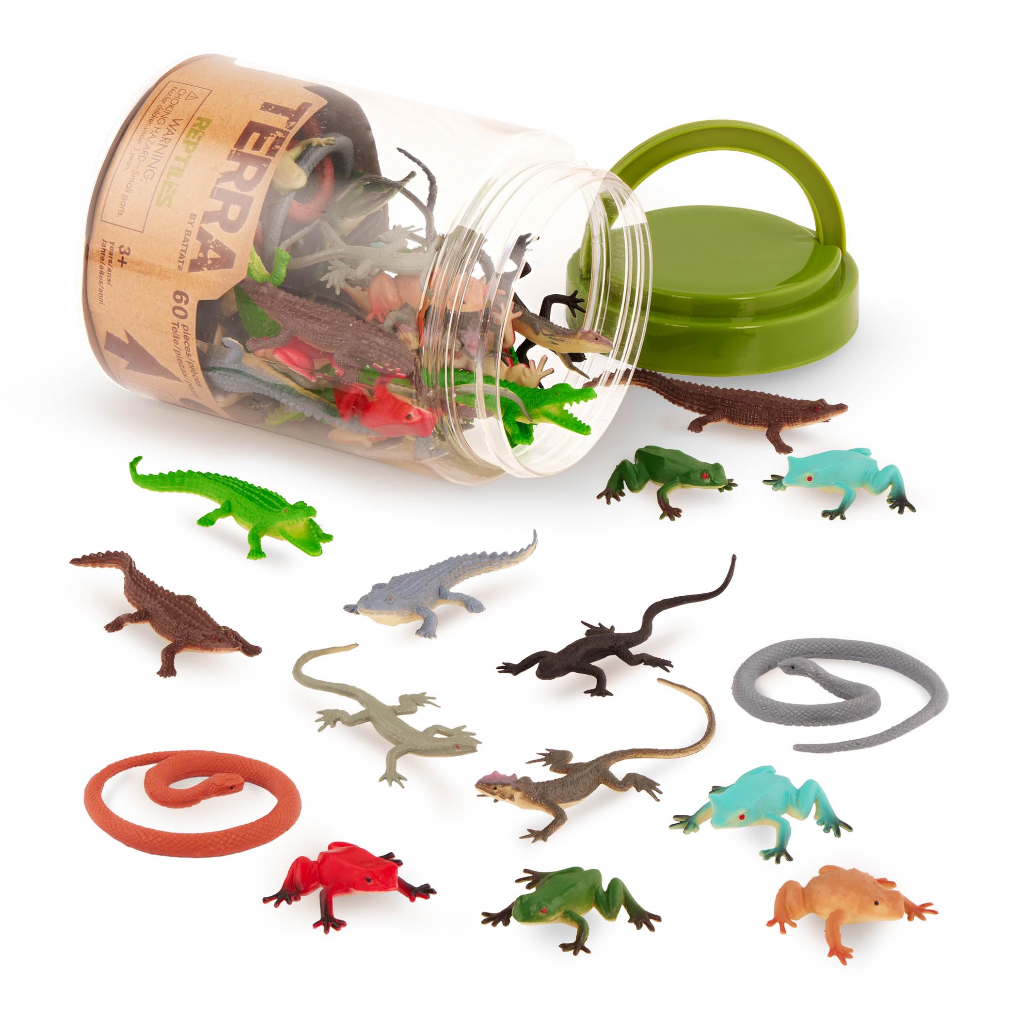 Terra by Battat - 60 Piece Reptile Animal Tube | Realistic Plastic Figurines | Ages 3+ 1