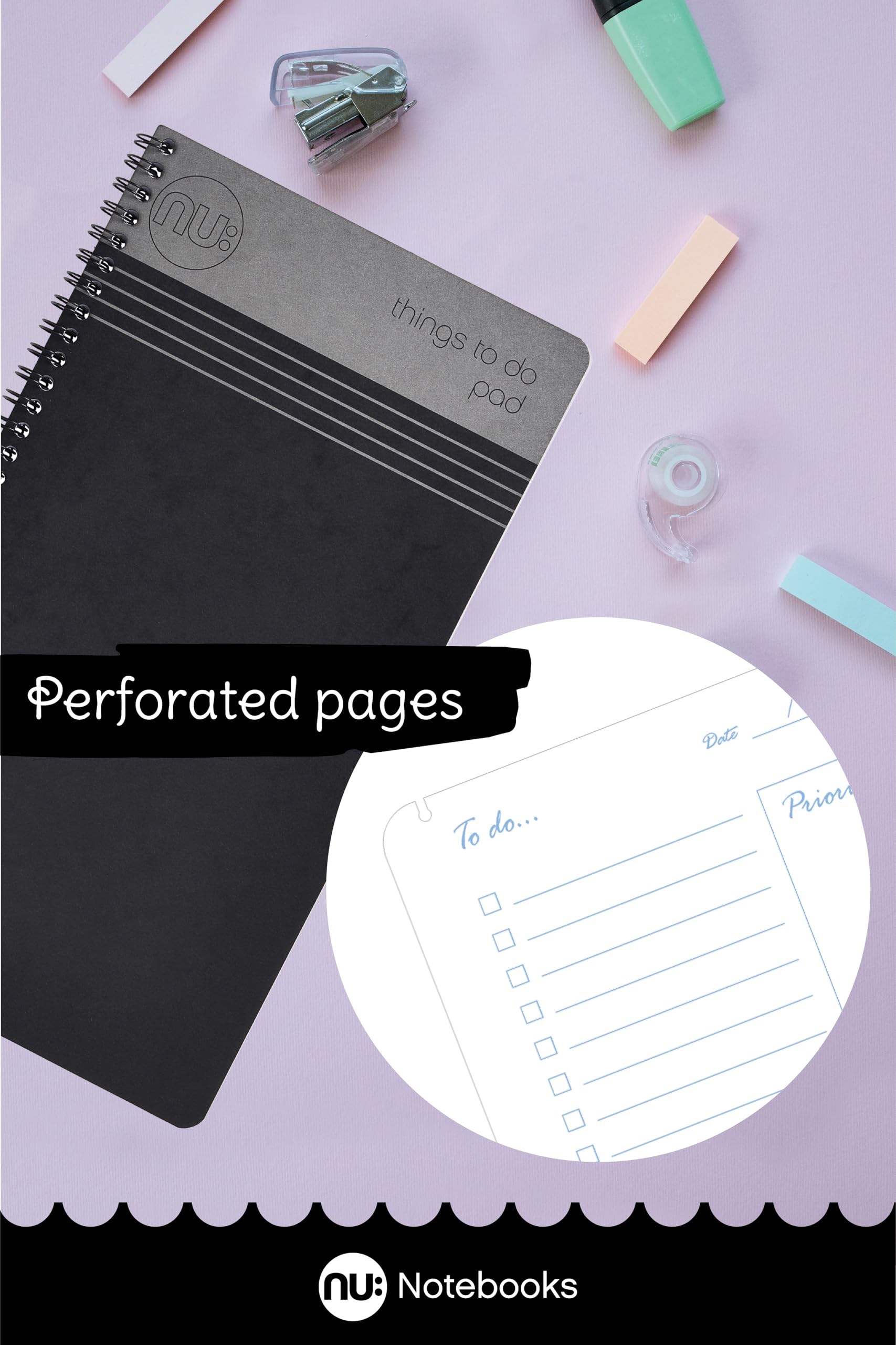 nu: Craze Things to Do Pad Wirebound Notebook - To Do List Ruling, FSC Paper, Pack of 3 6