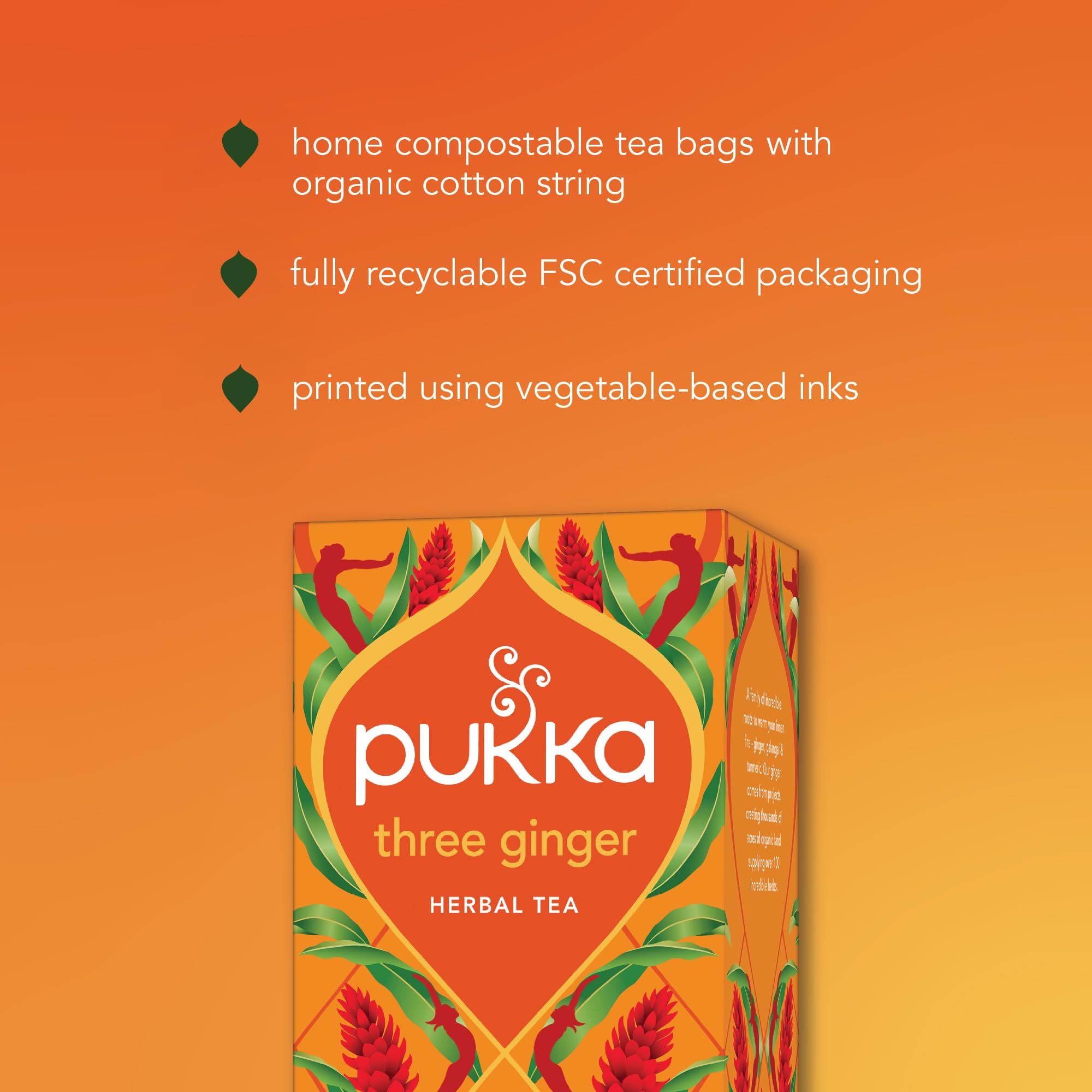Pukka Herbs Three Ginger Organic Herbal Tea - 80 Count (Pack of 4) | Aids Digestion | Caffeine-Free 8