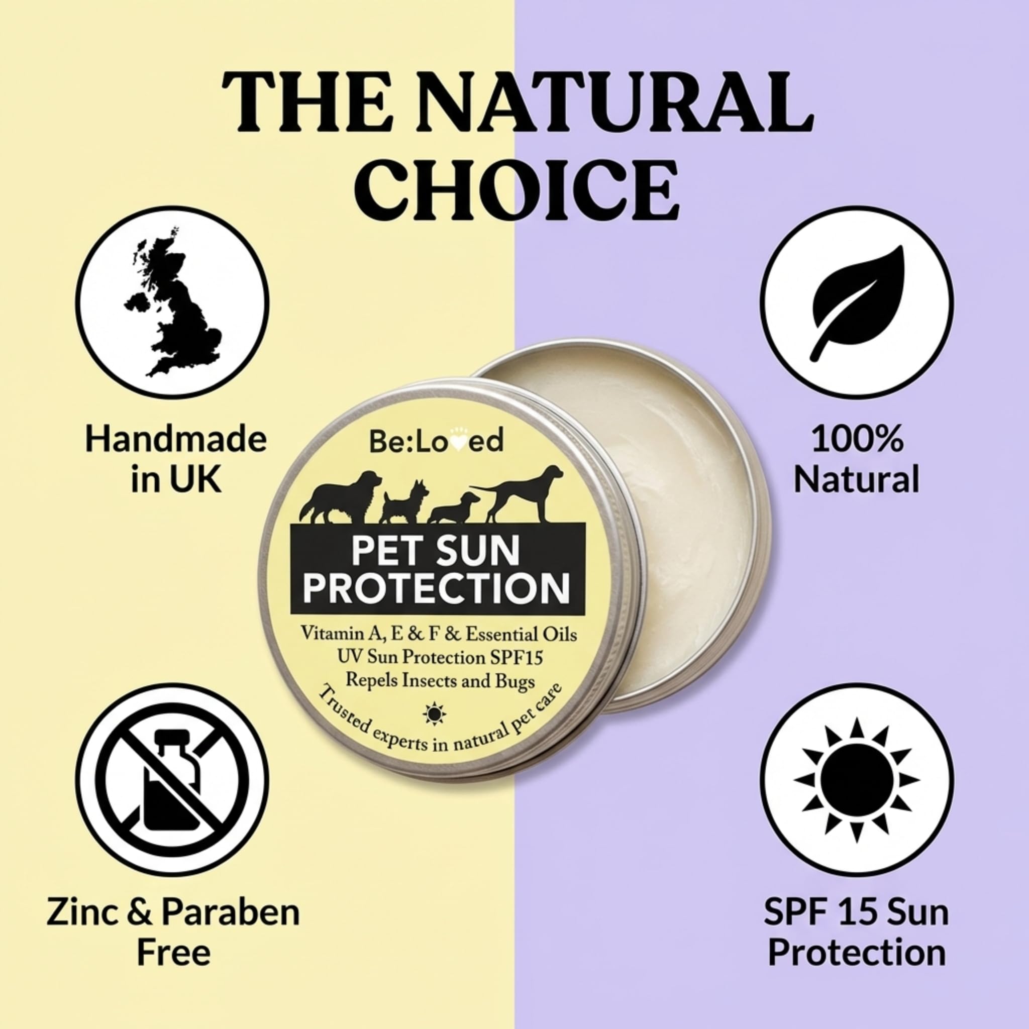 Be:Loved Be:Sunsafe Pet Sun Protection Balm - 60g | Natural Skin Shield | SPF 15 7