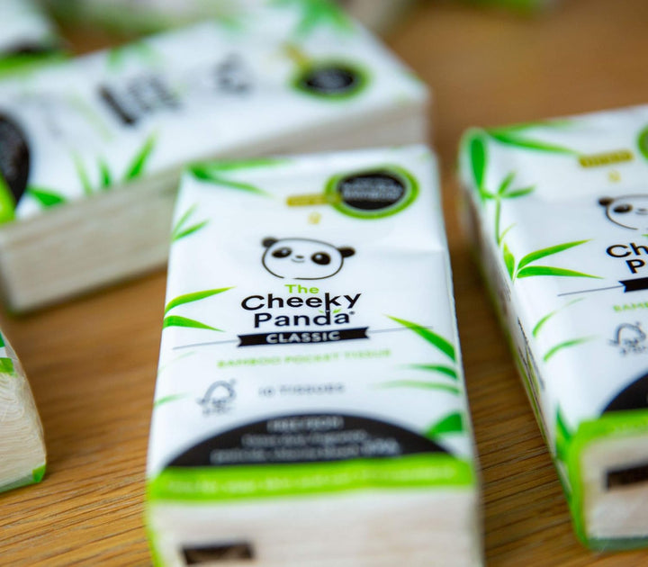 The Cheeky Panda - Bamboo Pocket Tissues 8-Pack | 3-Ply Hypoallergenic Travel Tissues