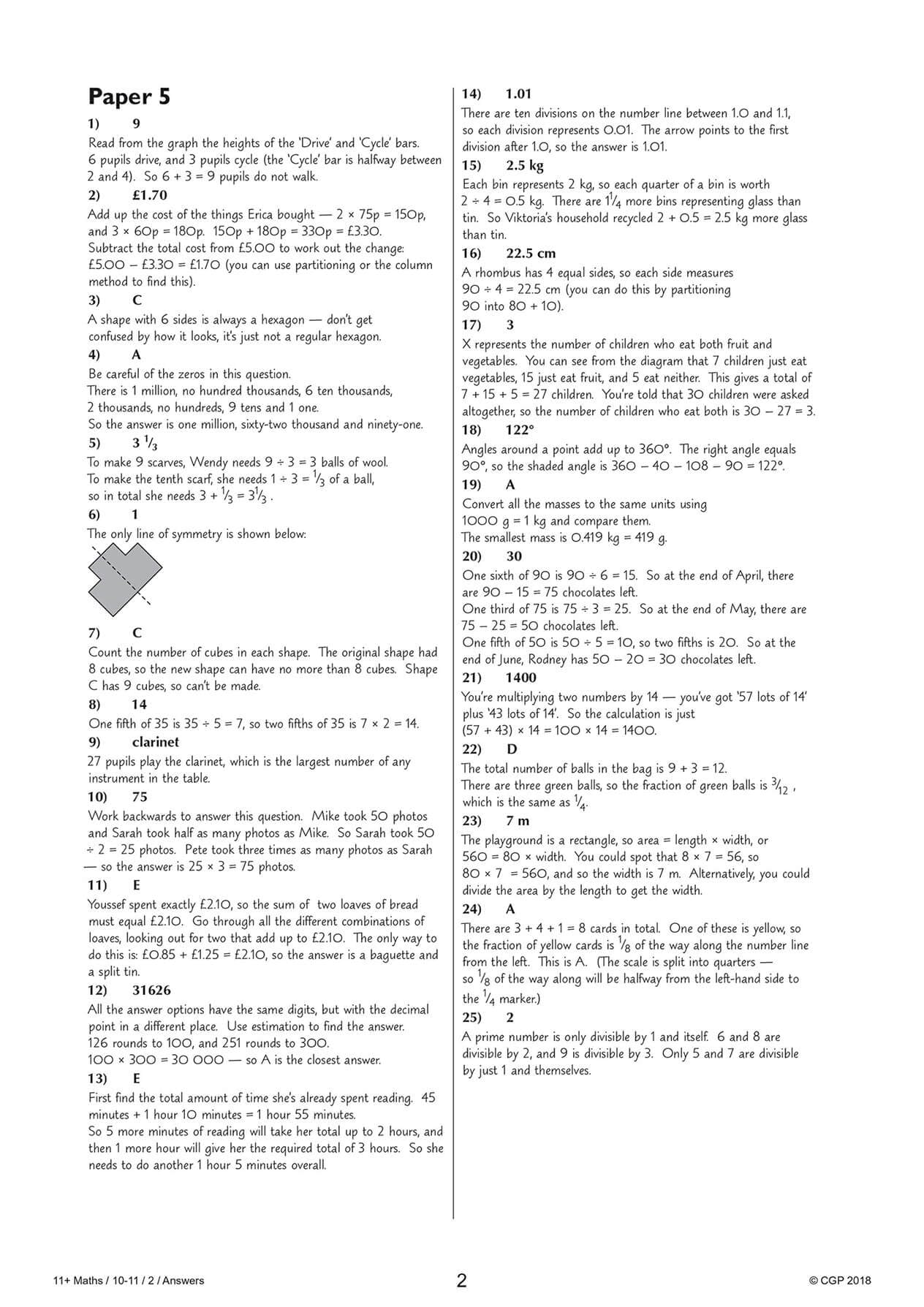 CGP Books 11+ GL Maths Practice Papers Pack 2 - Ages 10-11 | 76 Pages | Paperback 7