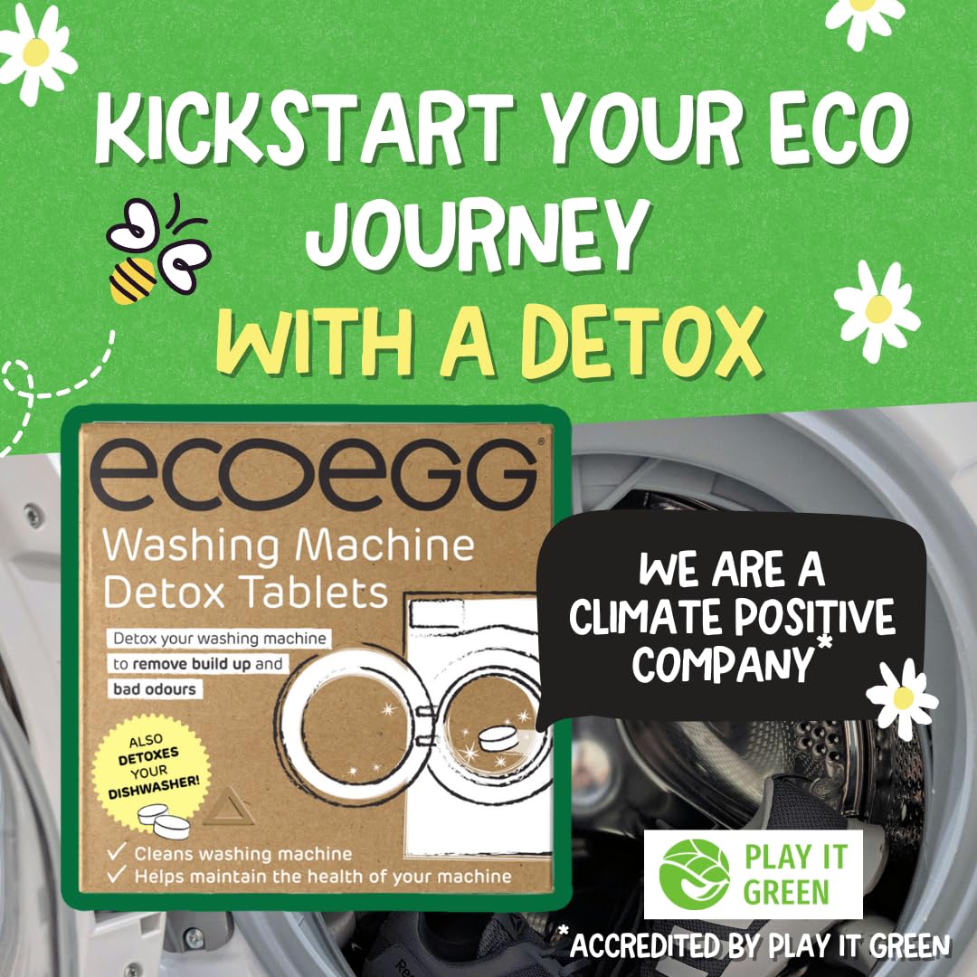 Ecoegg Washing Machine & Dishwasher Cleaner Detox Tablets - 6 Month Supply | Deep Clean, Odour Removal