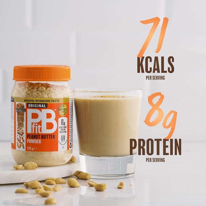 PBfit Peanut Butter Powder - 87% Less Fat, High Protein, Gluten Free, 225g