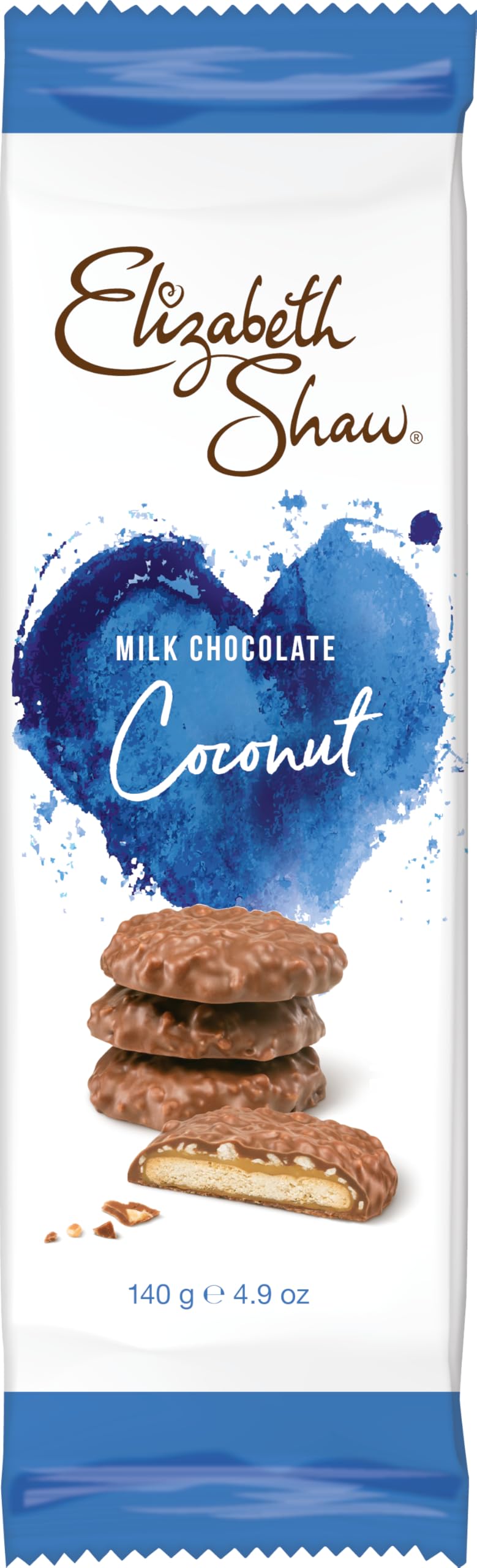 Elizabeth Shaw Coconut Milk Chocolate Crisp Biscuits Case Pack (10 x 140g)