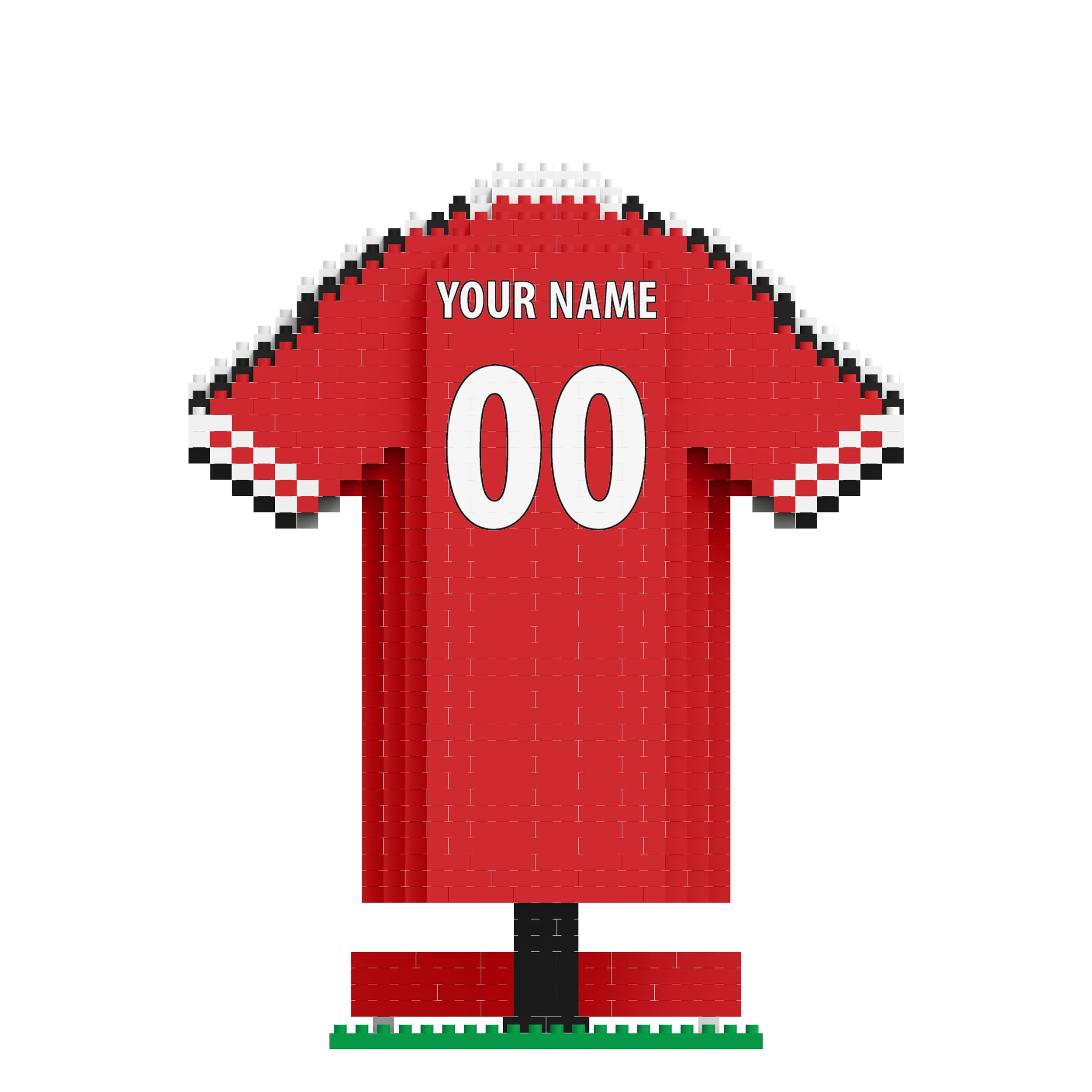 FOCO BRXLZ Manchester United FC Desk Shirt 3D Bricks Set | Personalizable | Ages 12+ 3