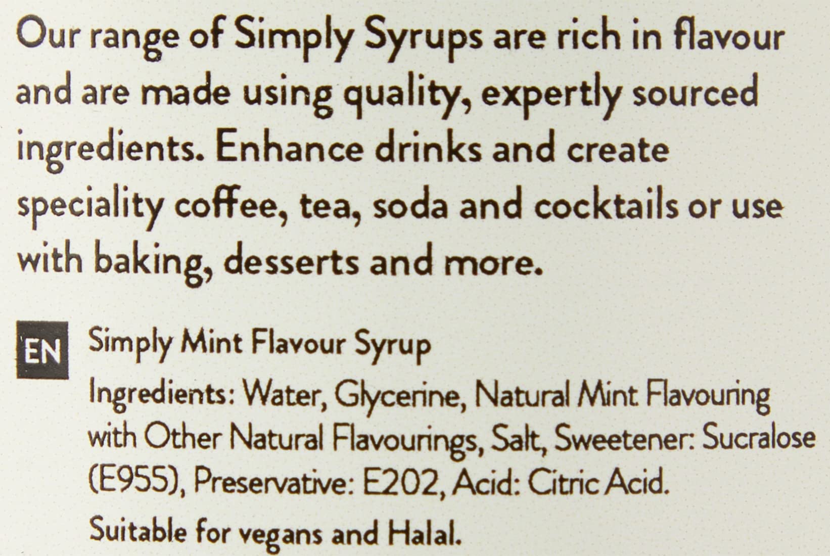 Simply Sugar Free Mint Syrup - Low Calorie, Vegan, Nut Free | 1L Liquid 4