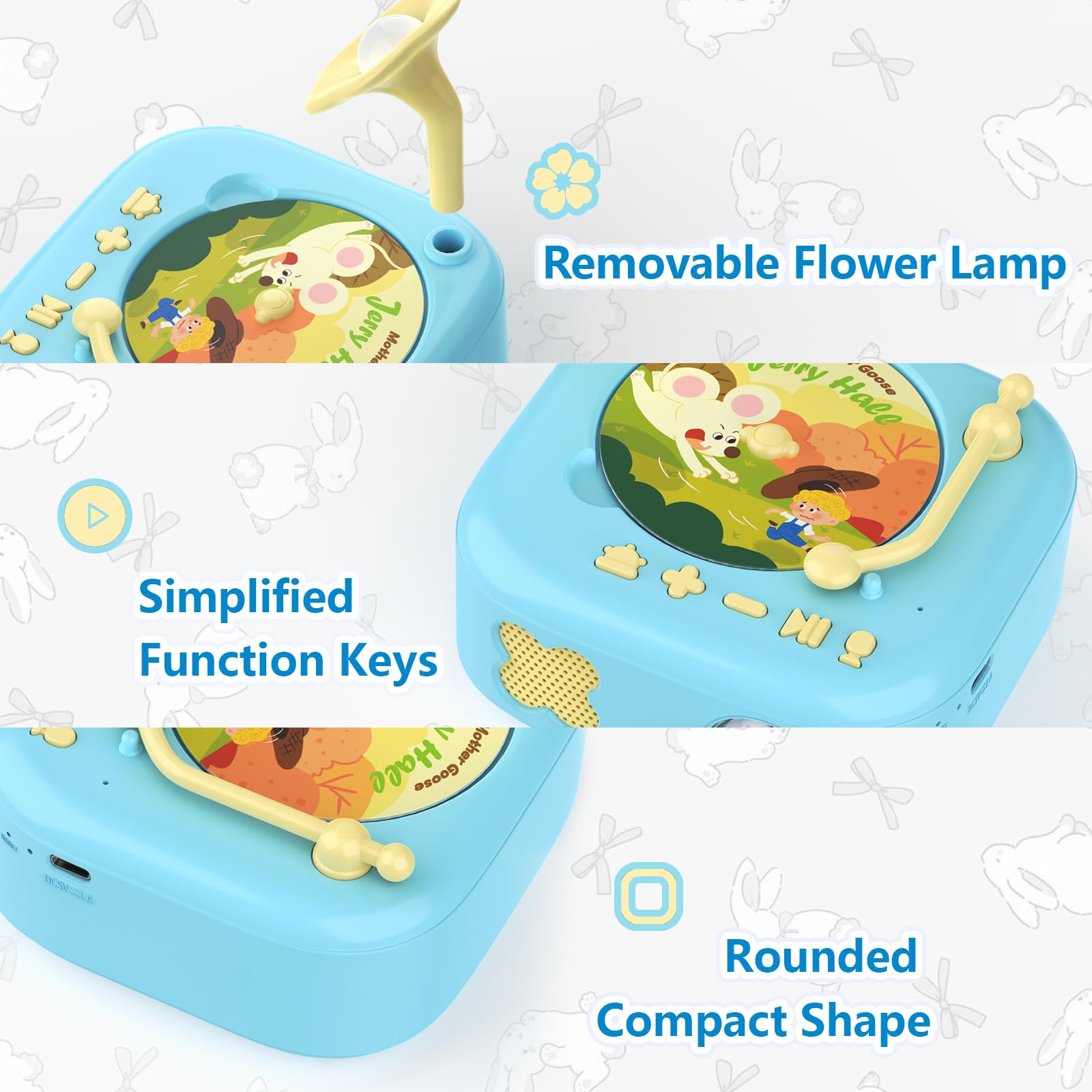 HOMESTEC Talking Flash Cards Record Player Story Player with 60pcs Cards 3