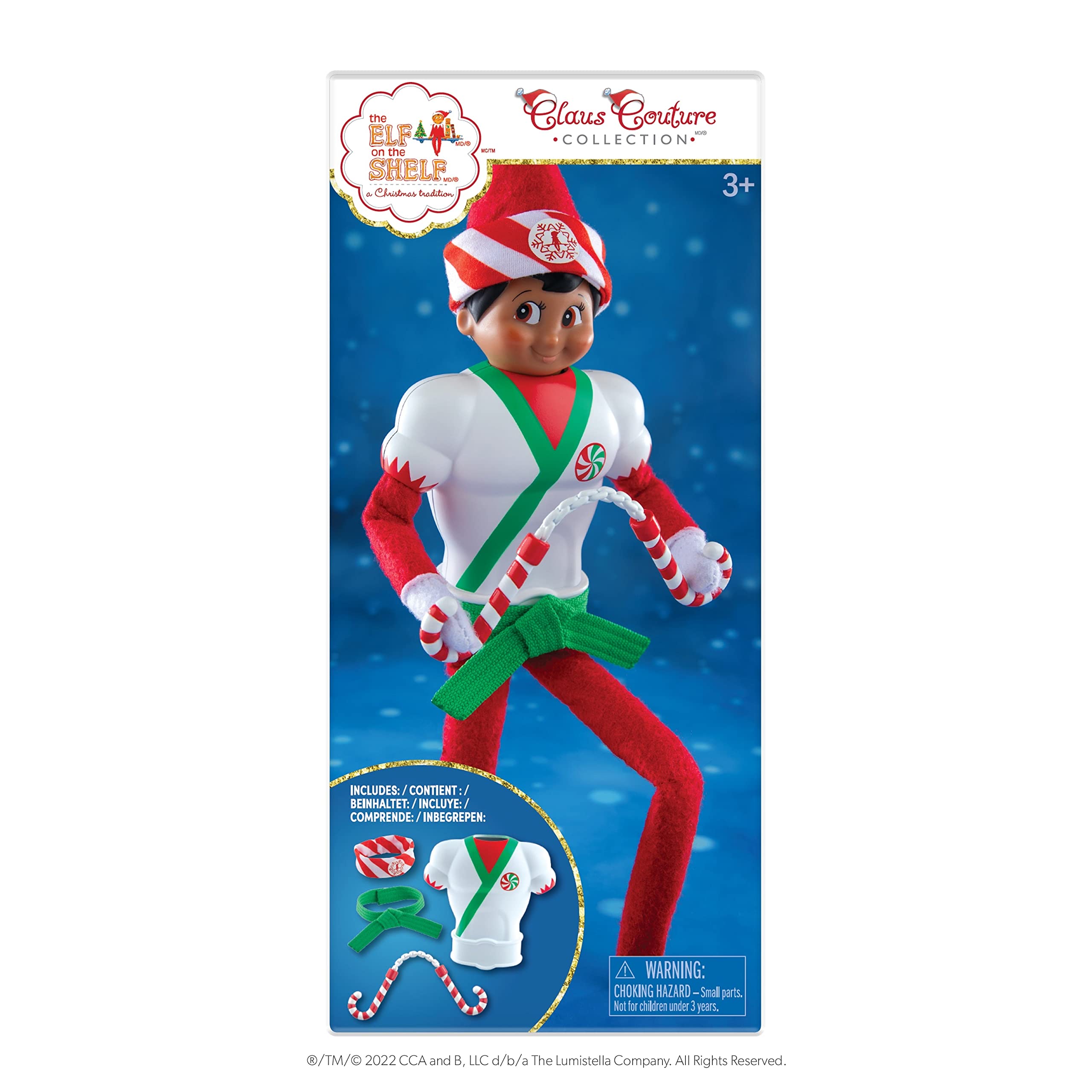 The Elf on the Shelf Karate Kicks Clothes Set - Black Belt Costume for Scout Elf, 3+ Years 1