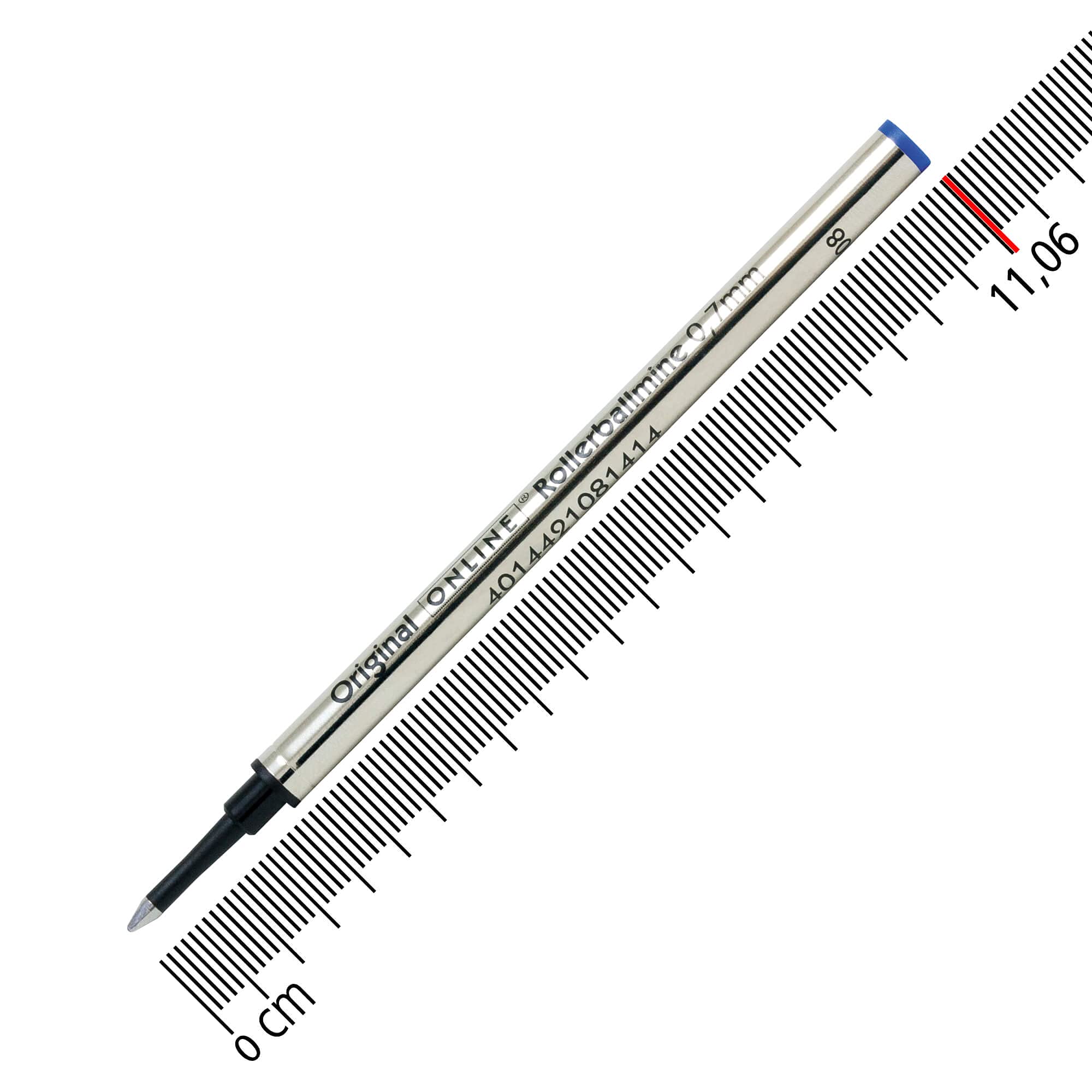 Online Rollerball Pen Refill - 0.7mm Line Width, Blue Ink, ISO 14145-2 Certified | Metal Housing 3