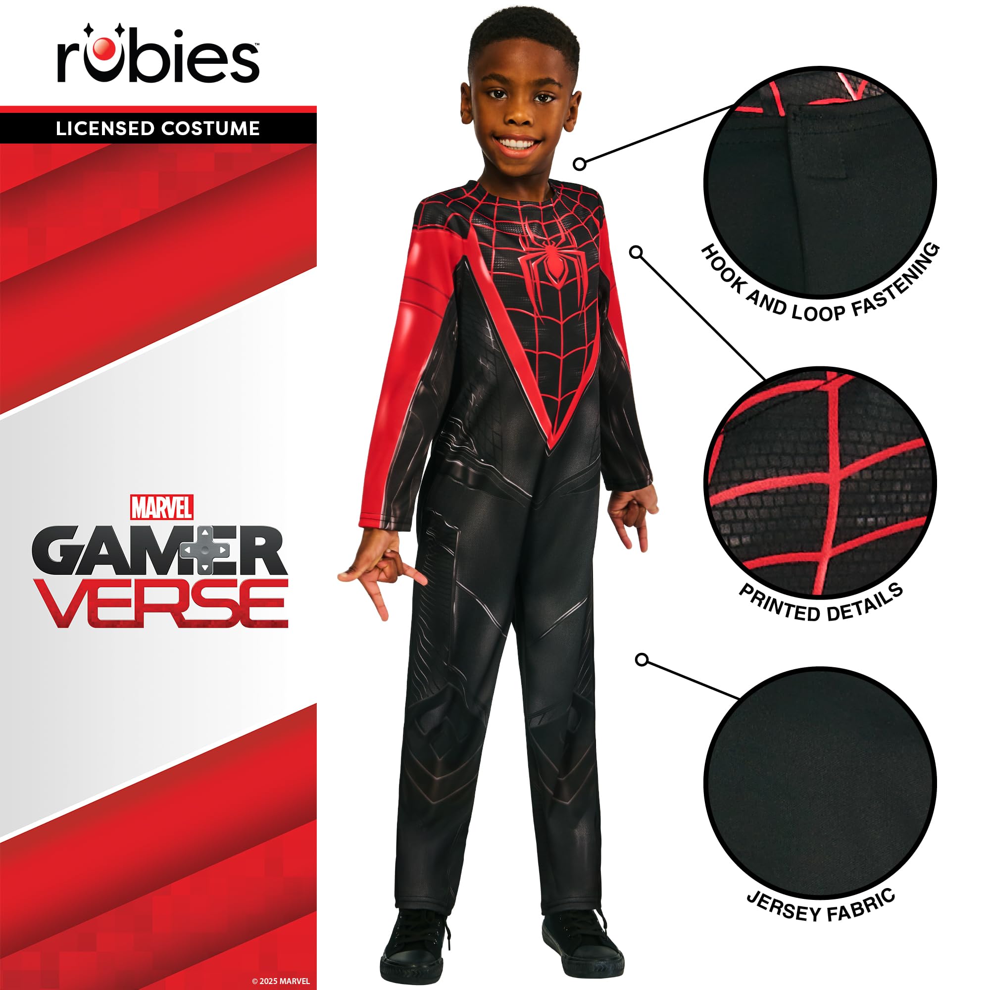 Rubies Spiderman Miles Morales Gamerverse Costume - Size 7-8 4
