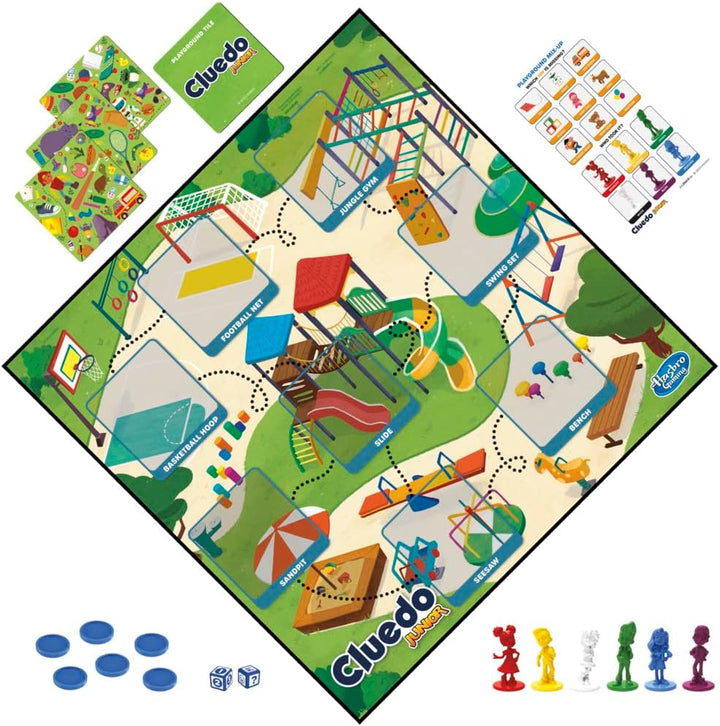 Clue Junior Game, 2-Sided Gameboard, 2 Games in 1, Clue Mystery Game for Younger Kids