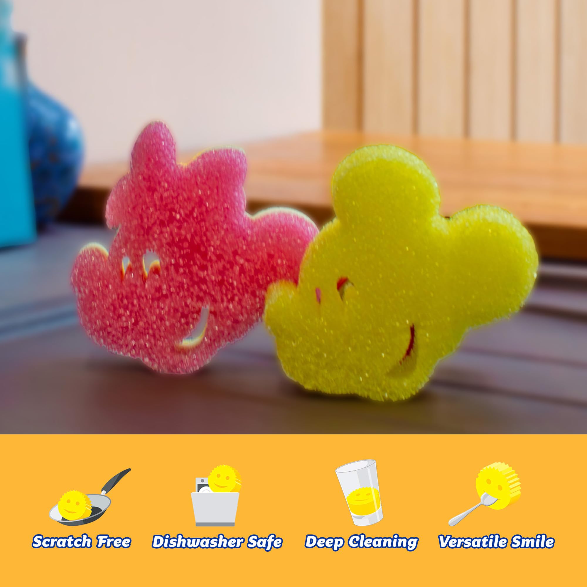 Scrub Daddy Disney Mickey Mouse & Minnie Mouse Dish Sponge Twin Pack - Smile 2