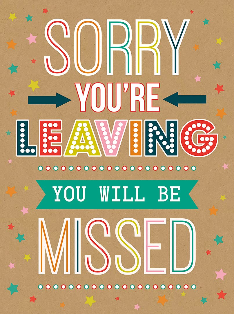 Piccadilly Greetings Modern Large Leaving/Farewell Greeting Card - Green | 12 x 9 Inches