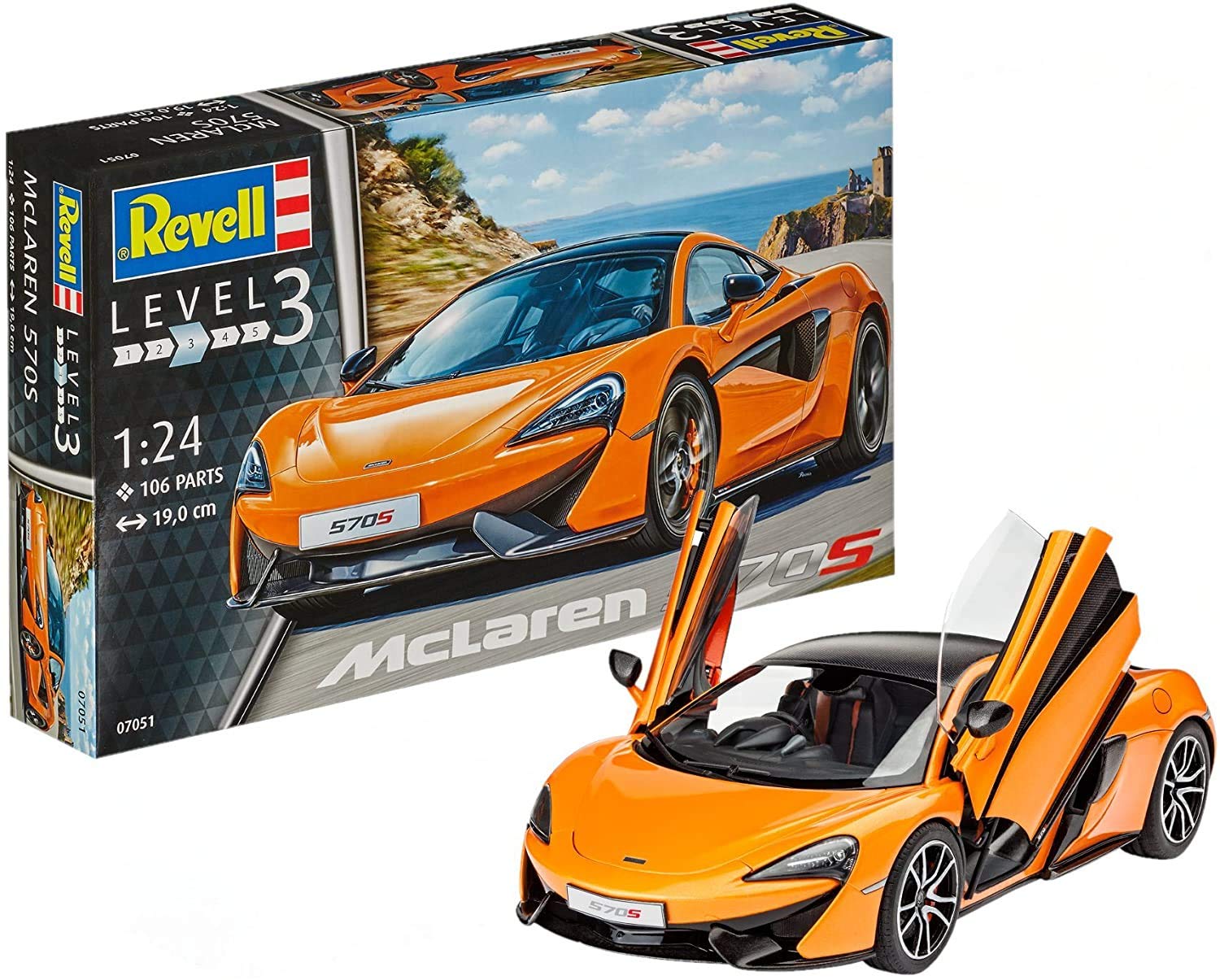 Revell McLaren 570S Model Kit | 106 Pieces, 1:24 Scale, 19 cm Length 1