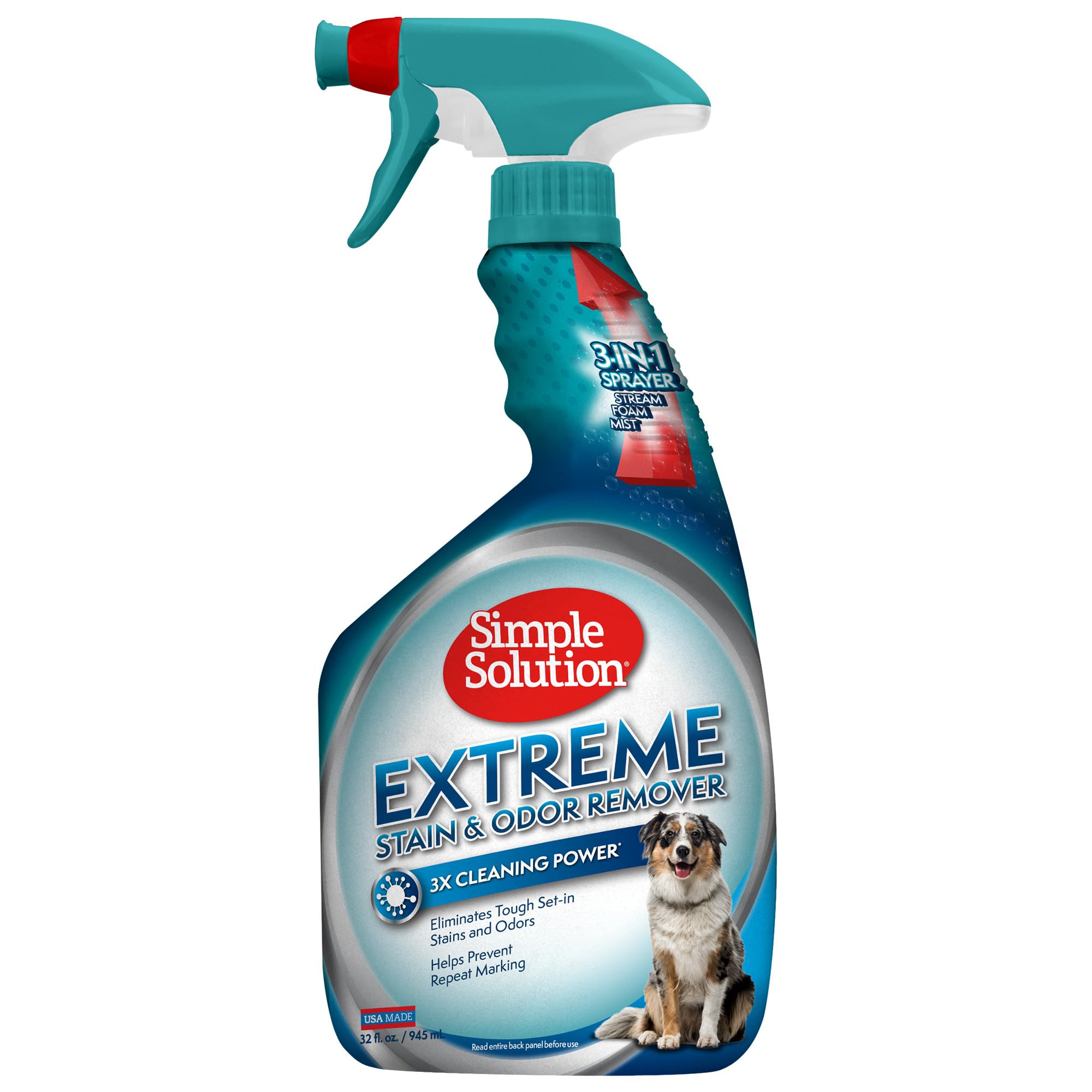 Simple Solution Extreme Pet Stain and Odour Remover - Triple Strength | 945ml | Fresh Scent 1