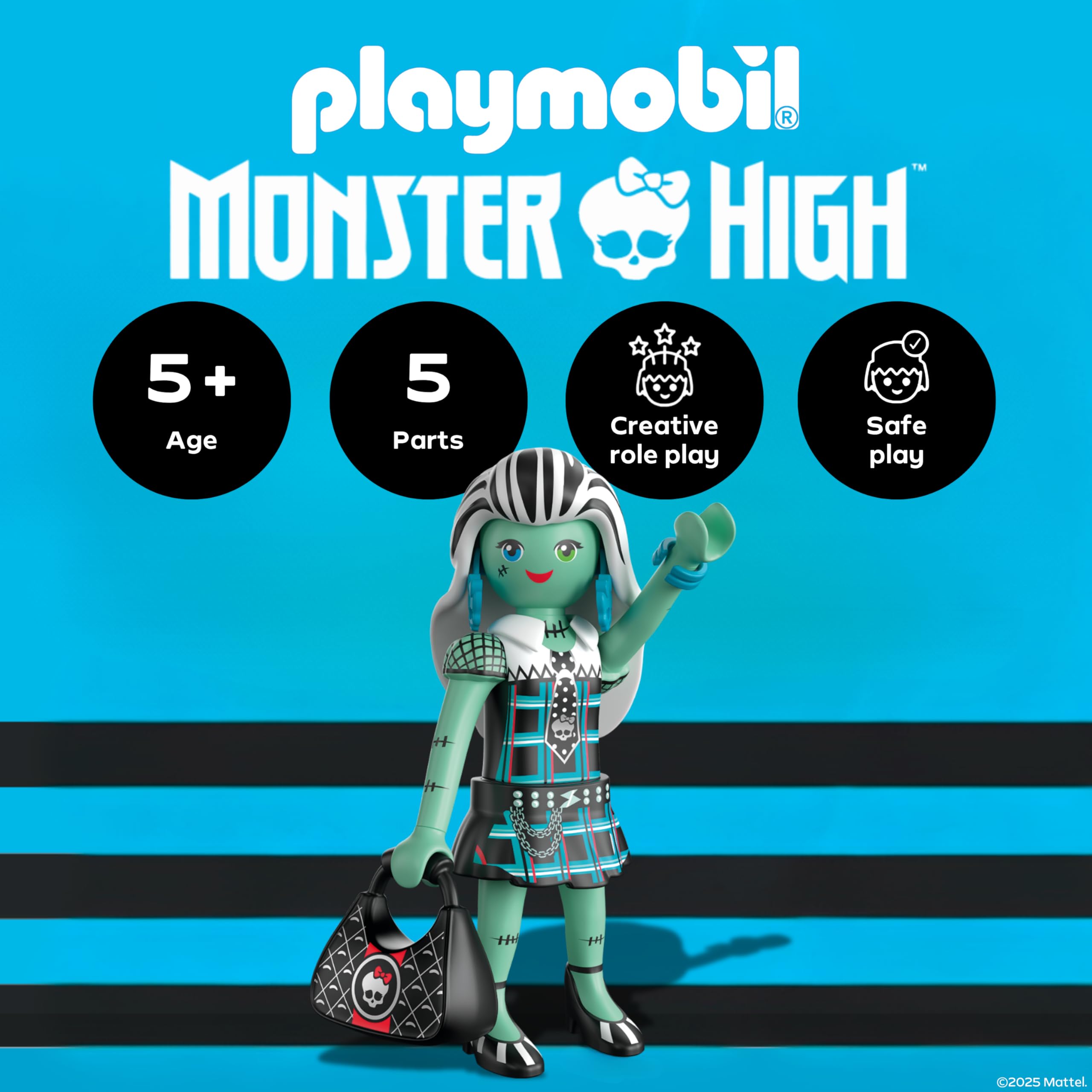 Playmobil Monster High Frankie Stein Playset - Modular Figure | Ages 4-10 | 5 Pieces 2