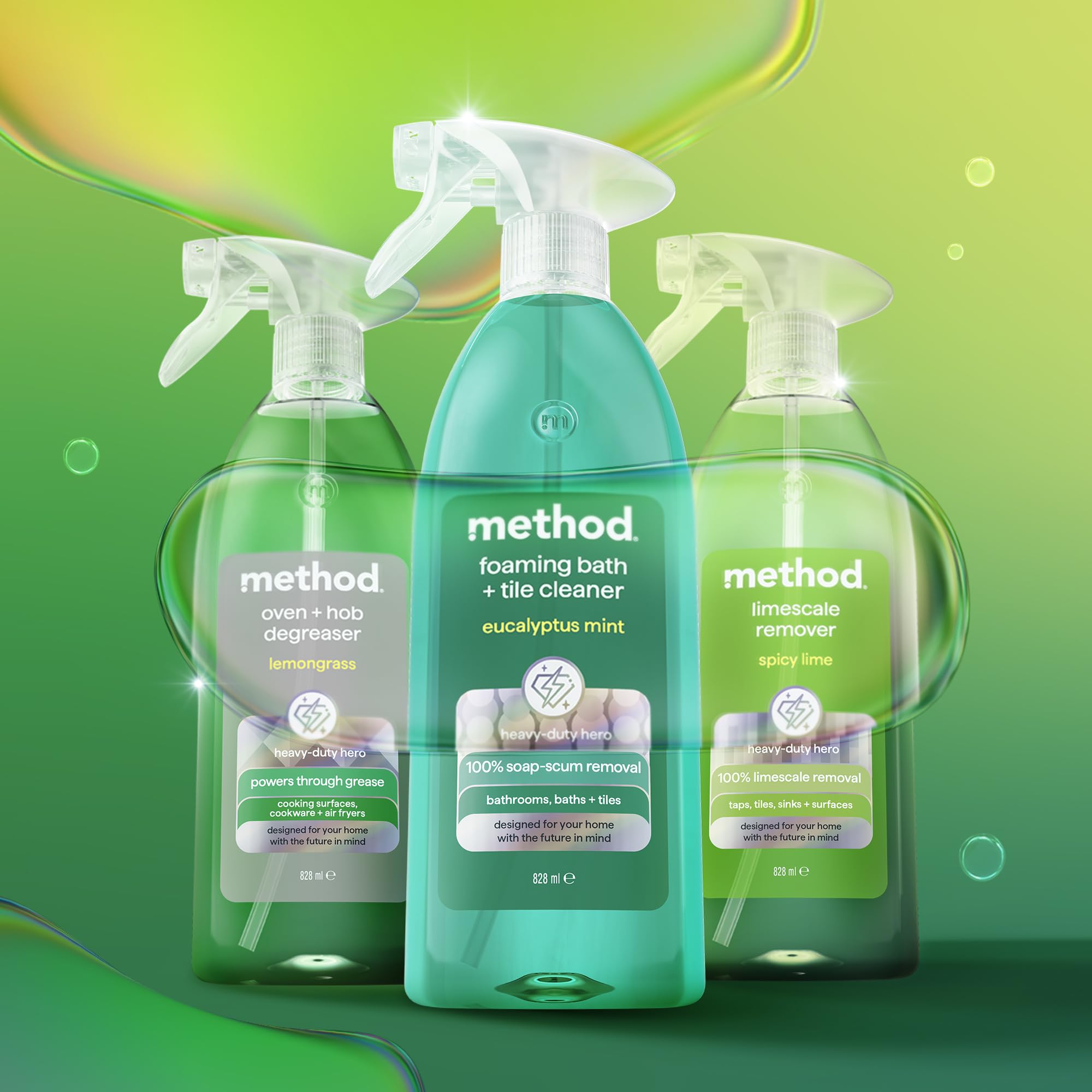 Method Oven and Hob Degreaser Spray - Powers Through Grease | Lemongrass Scent | 828ml 4