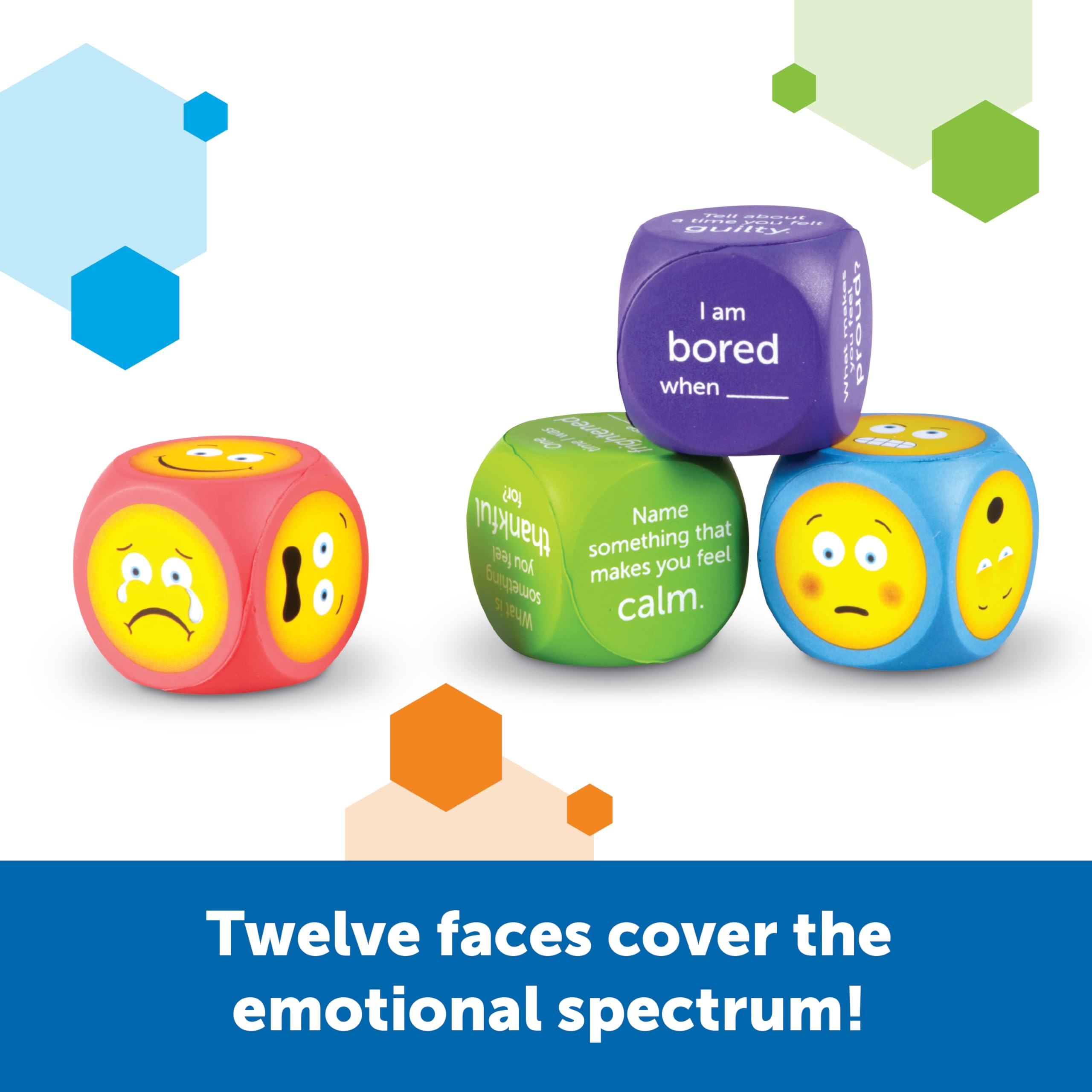 Learning Resources Soft Foam Emoji Cubes - Ages 3+ | Set of 4 | Emotional Learning 4