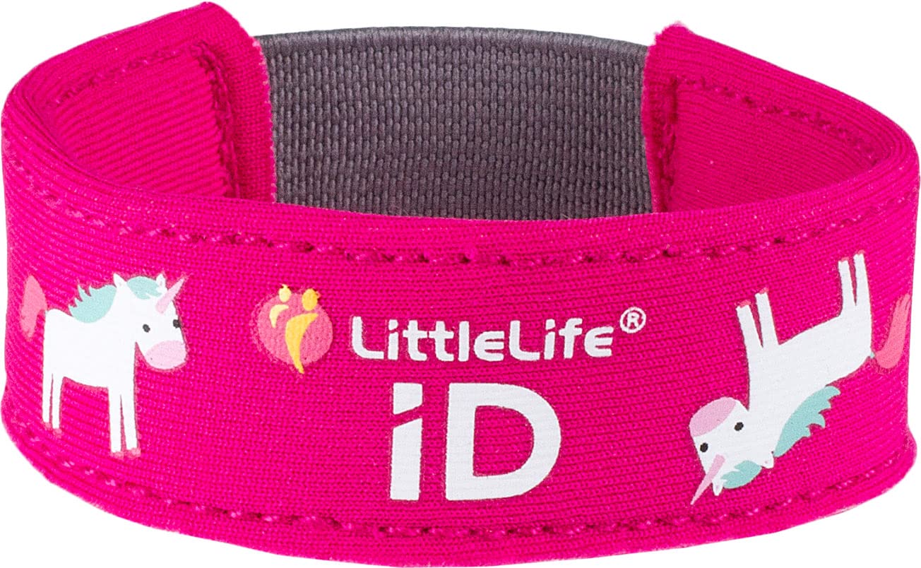 LittleLife Unicorn Identification Wristband - Soft Neoprene | Includes 2 ID Cards | White