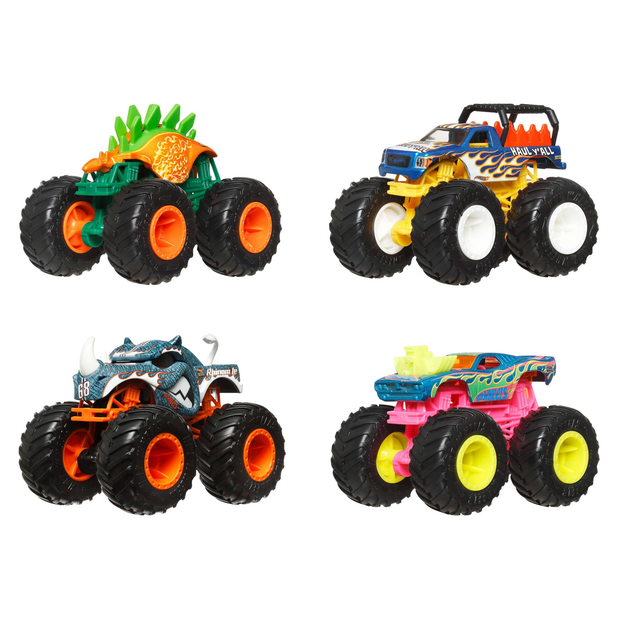 Hot Wheels Monster Trucks 4-Pack - 1:64 Scale Toy Trucks for Kids 3-6 Years 1
