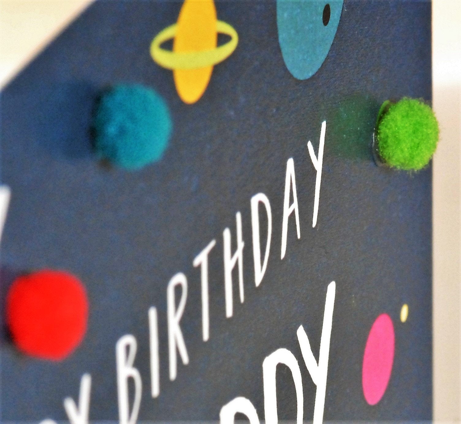 Claire Giles Greeting Cards Pom Pom Happy Birthday Card for Daddy | 150x150mm | Blank Inside 5