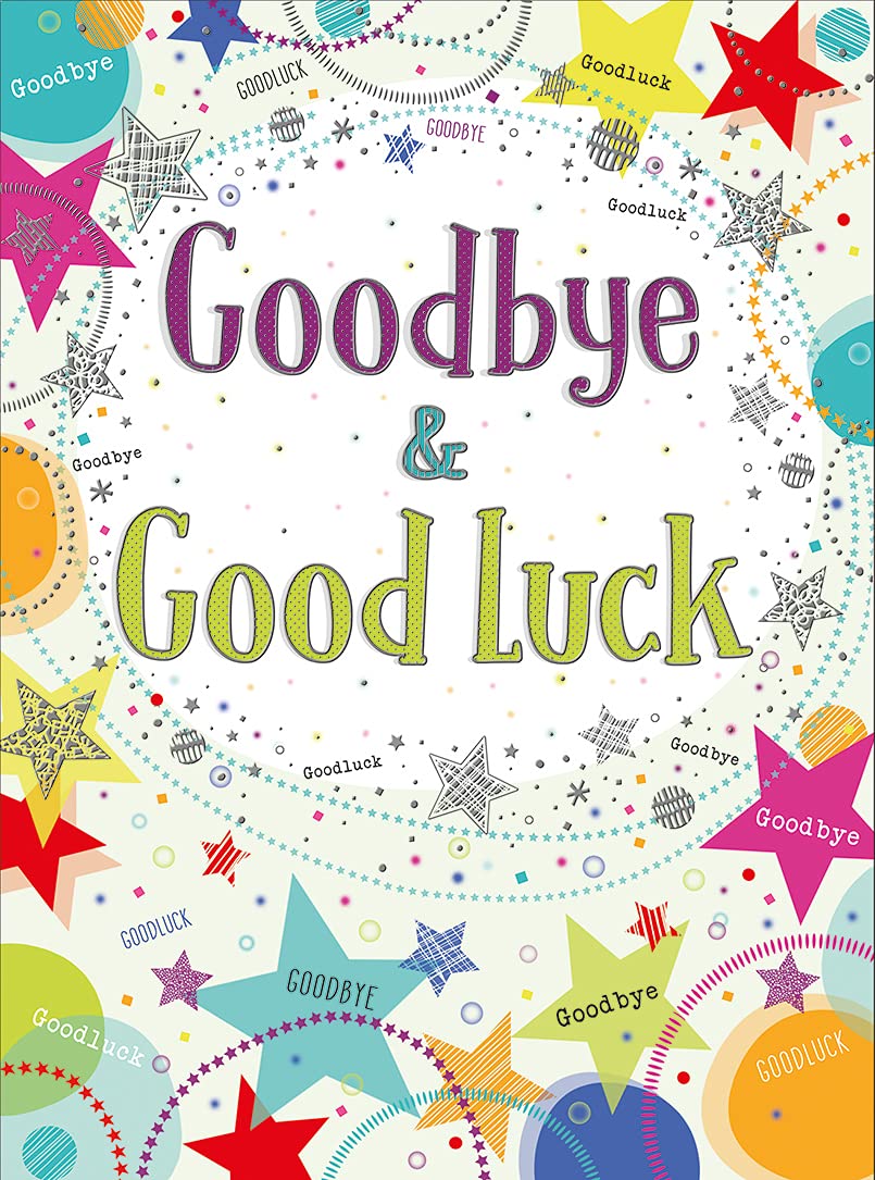 Piccadilly Greetings Goldmark Goodbye and Good Luck Farewell Card | 12 x 9 Inches | Multicolor 1