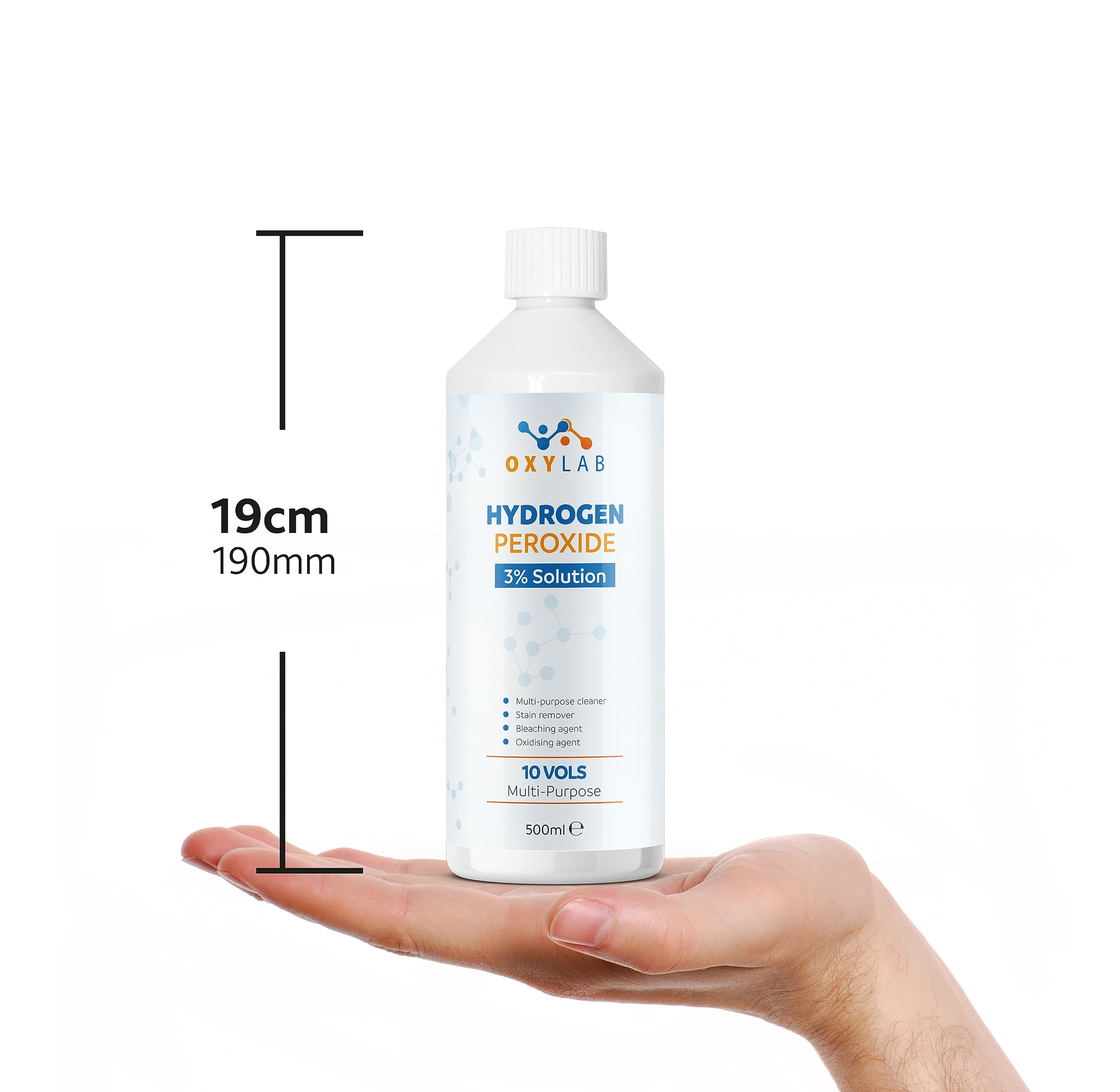 OxyLAB Hydrogen Peroxide 3% Solution - 500ml Multi-Purpose Cleaner & Stain Remover