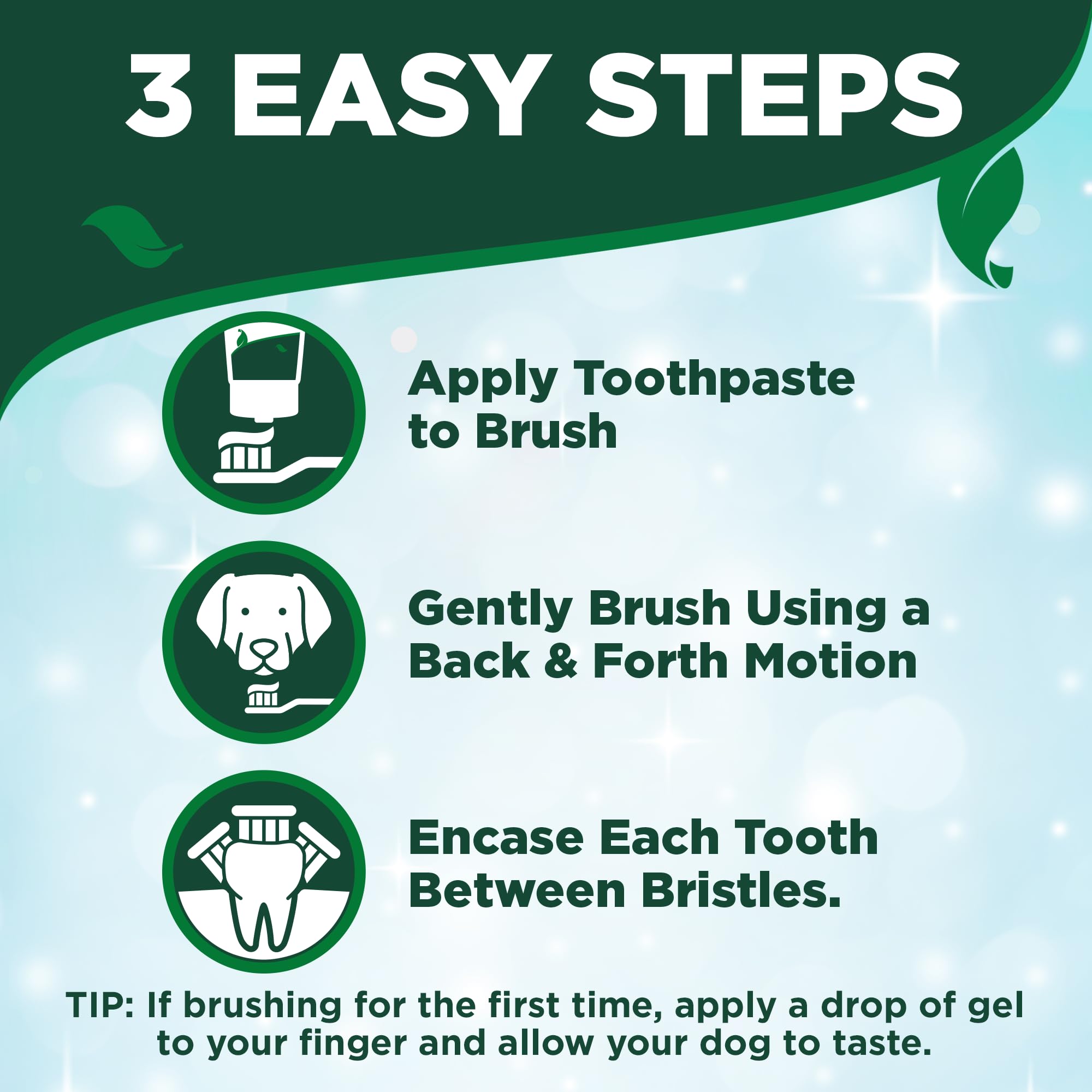 Vet's Best Triple Headed Toothbrush for Dogs - Fast Cleaning & Fresh Breath | Easy Grip 7