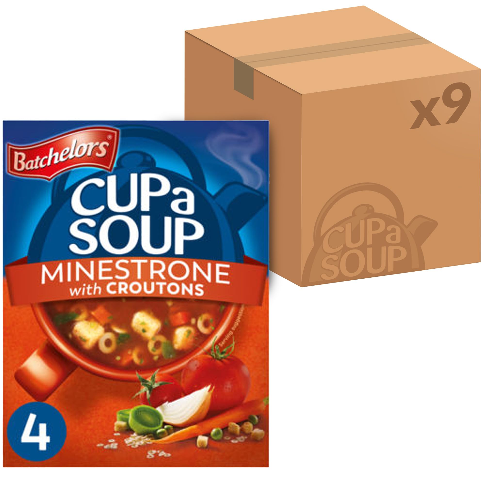 Batchelors Cup a Soup Minestrone with Croutons Instant Soup, 36 Servings (9 x 4 Sachets) 1