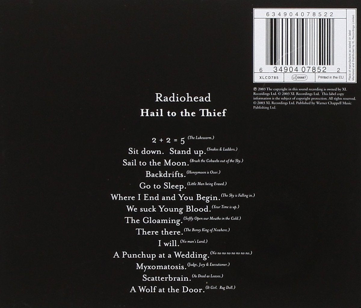 Radiohead - Hail To The Thief [CD]