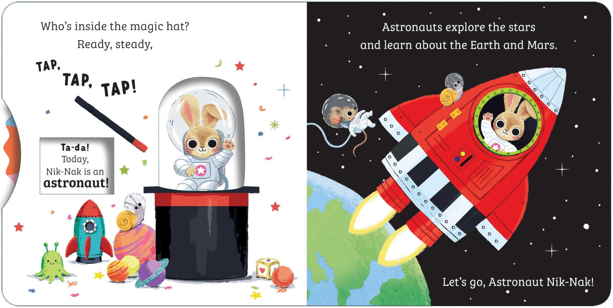 Little Simon Nik-Nak Bunny Astronaut: Interactive Board Book for Ages 1+ | 8 Pages | English